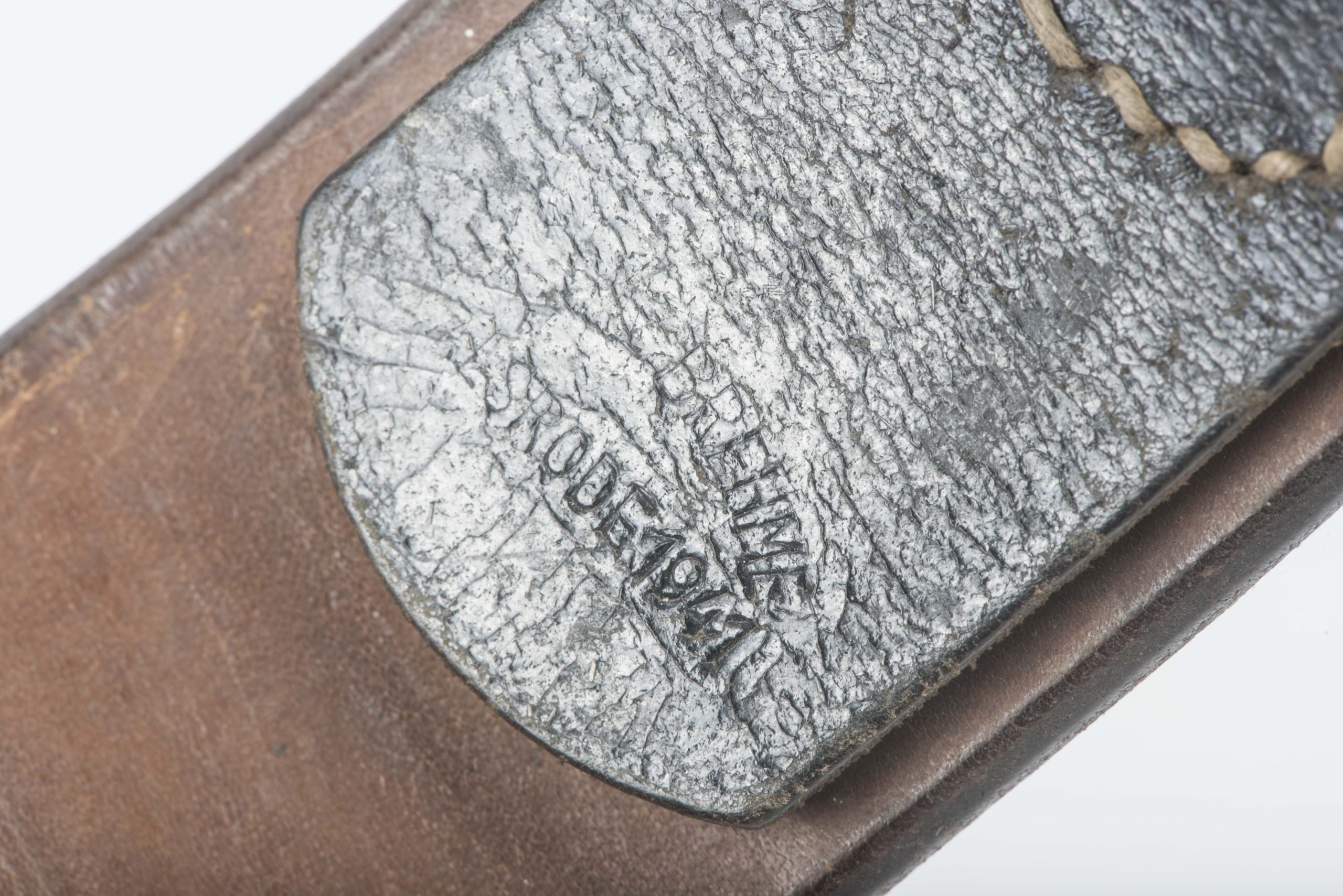 Leather equipment belt marked Franz Brehme Walsrode 1941 size 95 — image 9