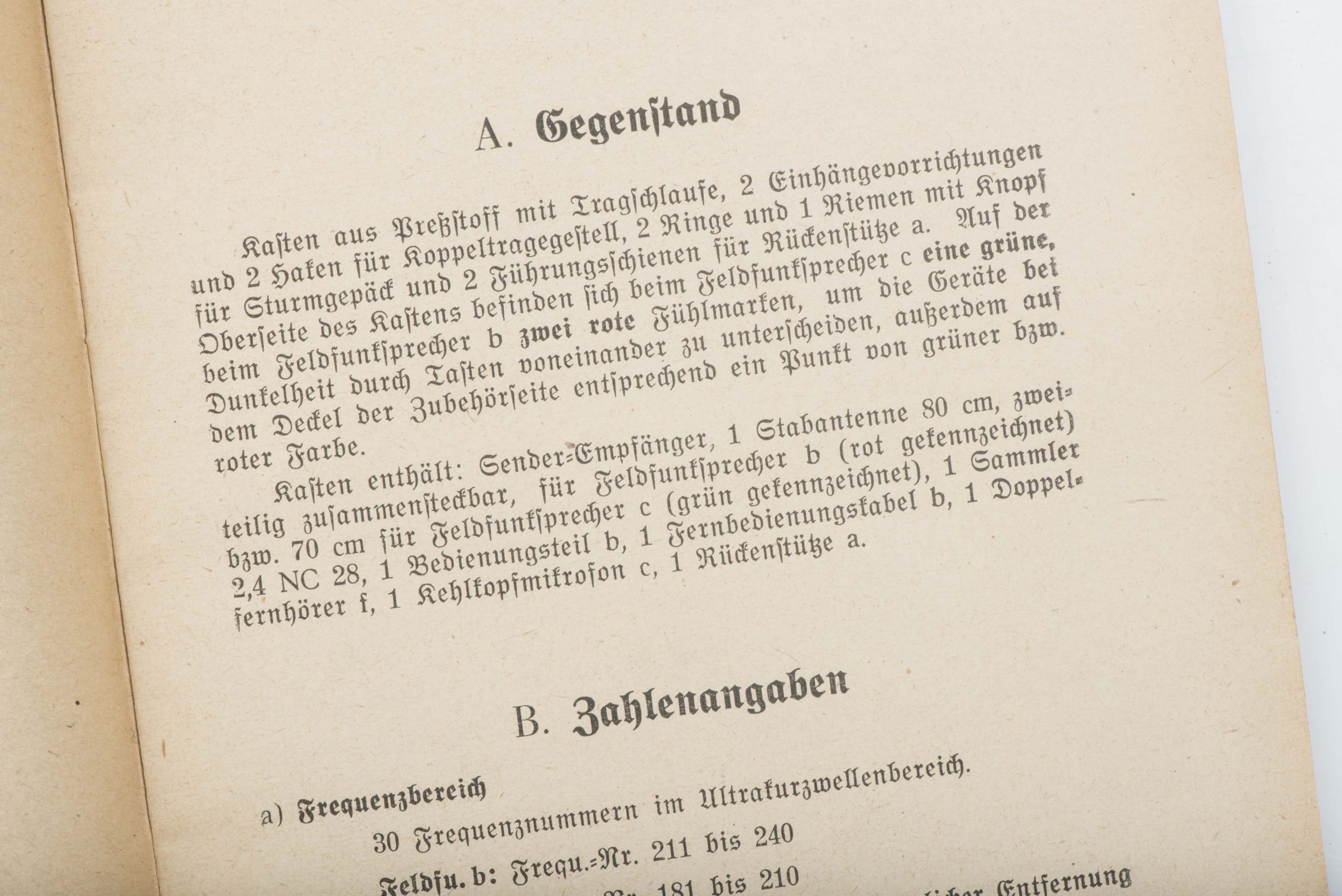 Merkblatt D 998/5 zur Bedienung der Feldfunksprecher b und C — image 6