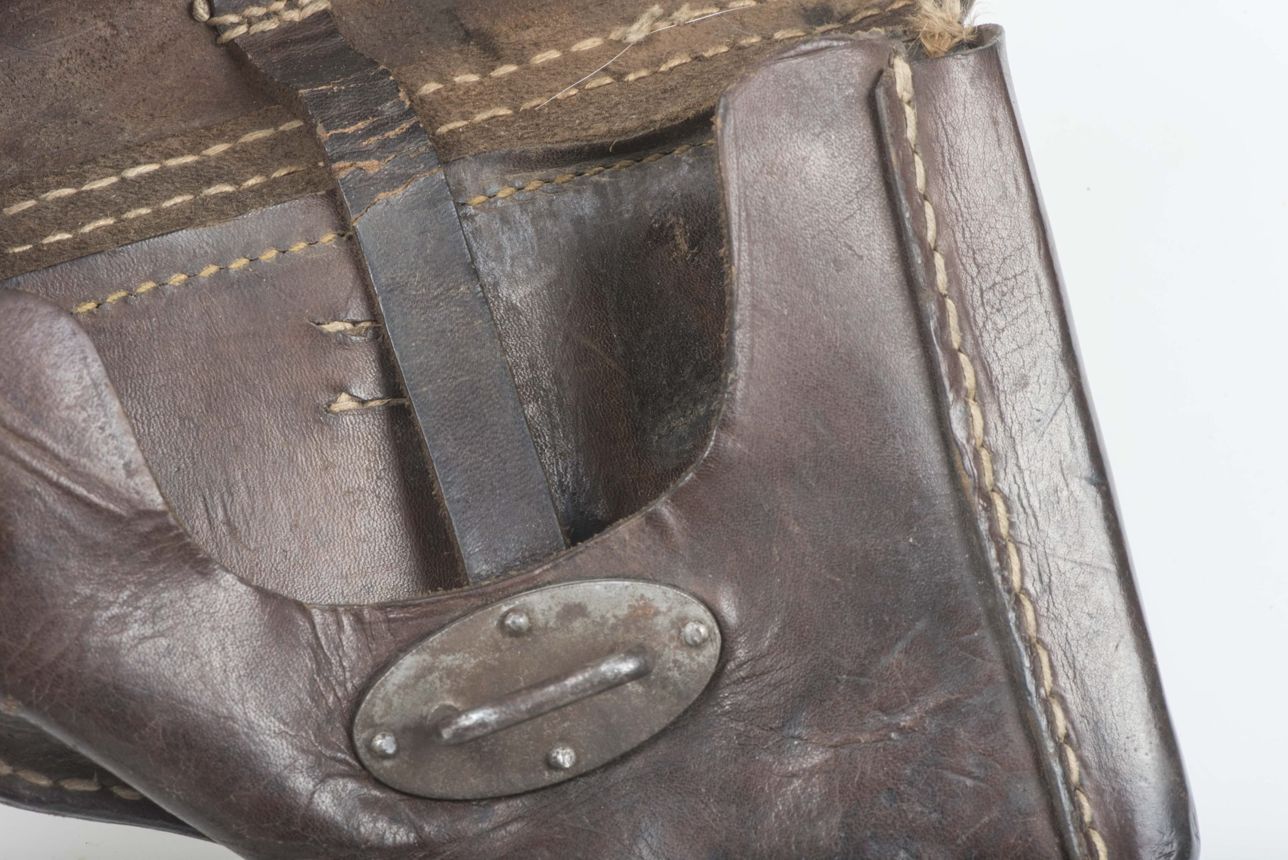 Rare soft leather hardshell P38 holster marked lyo 1943 — image 2