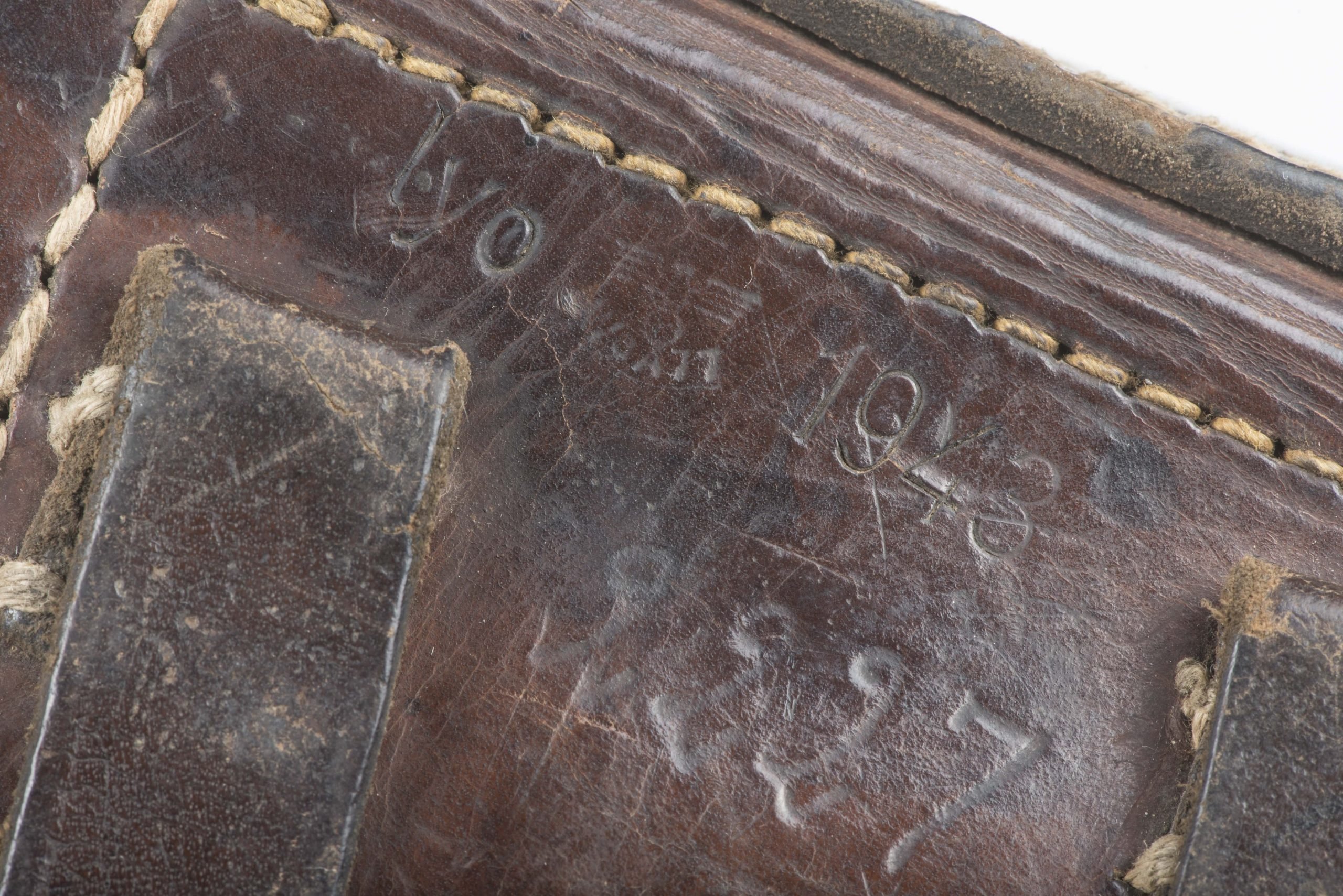 Rare soft leather hardshell P38 holster marked lyo 1943 — image 6