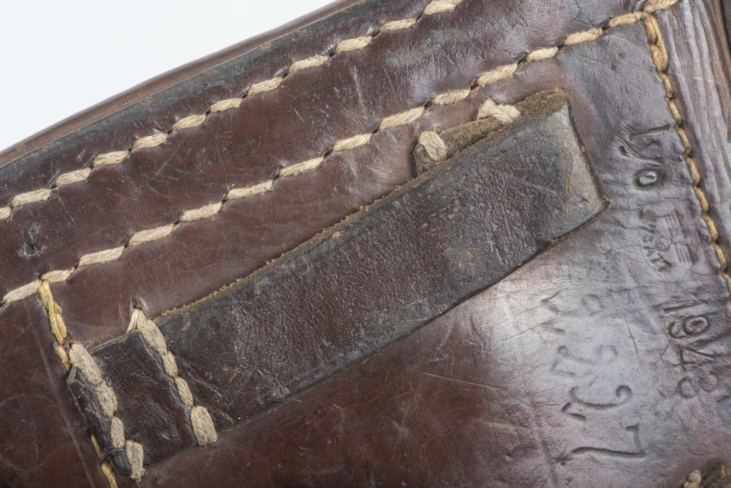 Rare soft leather hardshell P38 holster marked lyo 1943 — image 9