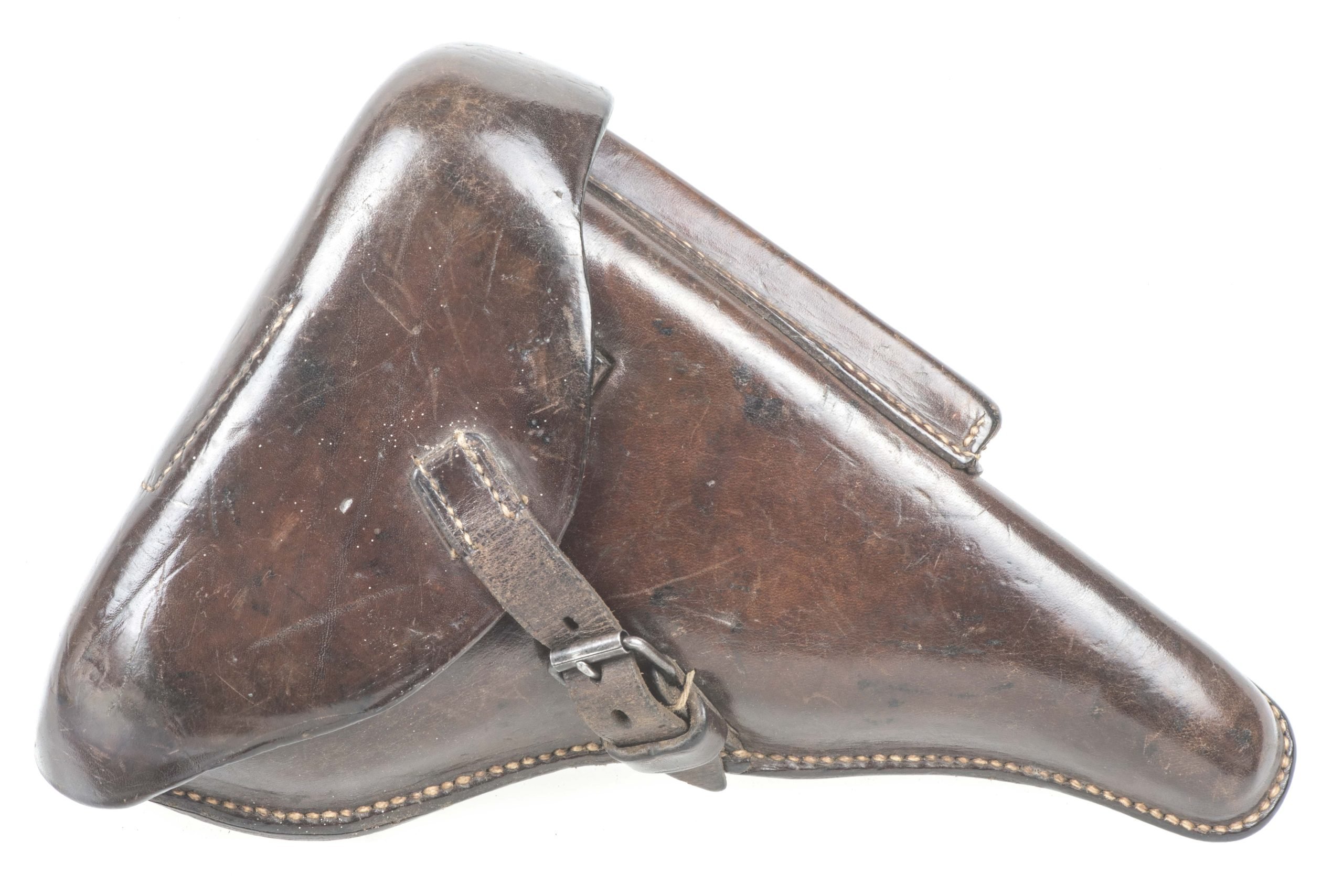 Brown P08 Luger holster marked Gebrüder Klinge Dresden 1938