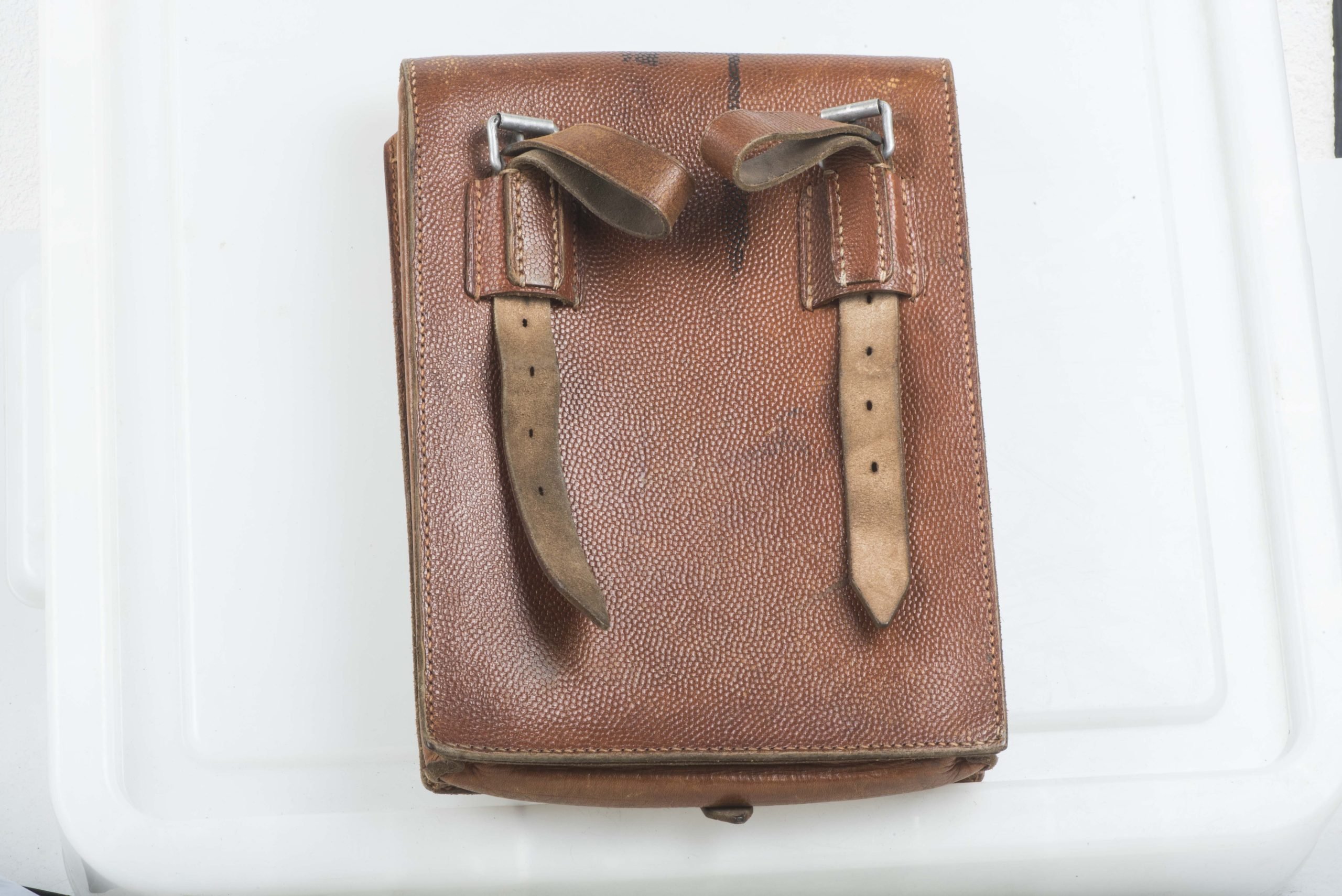 Brown leather mapcase marked EG Leuner 1938 — image 6