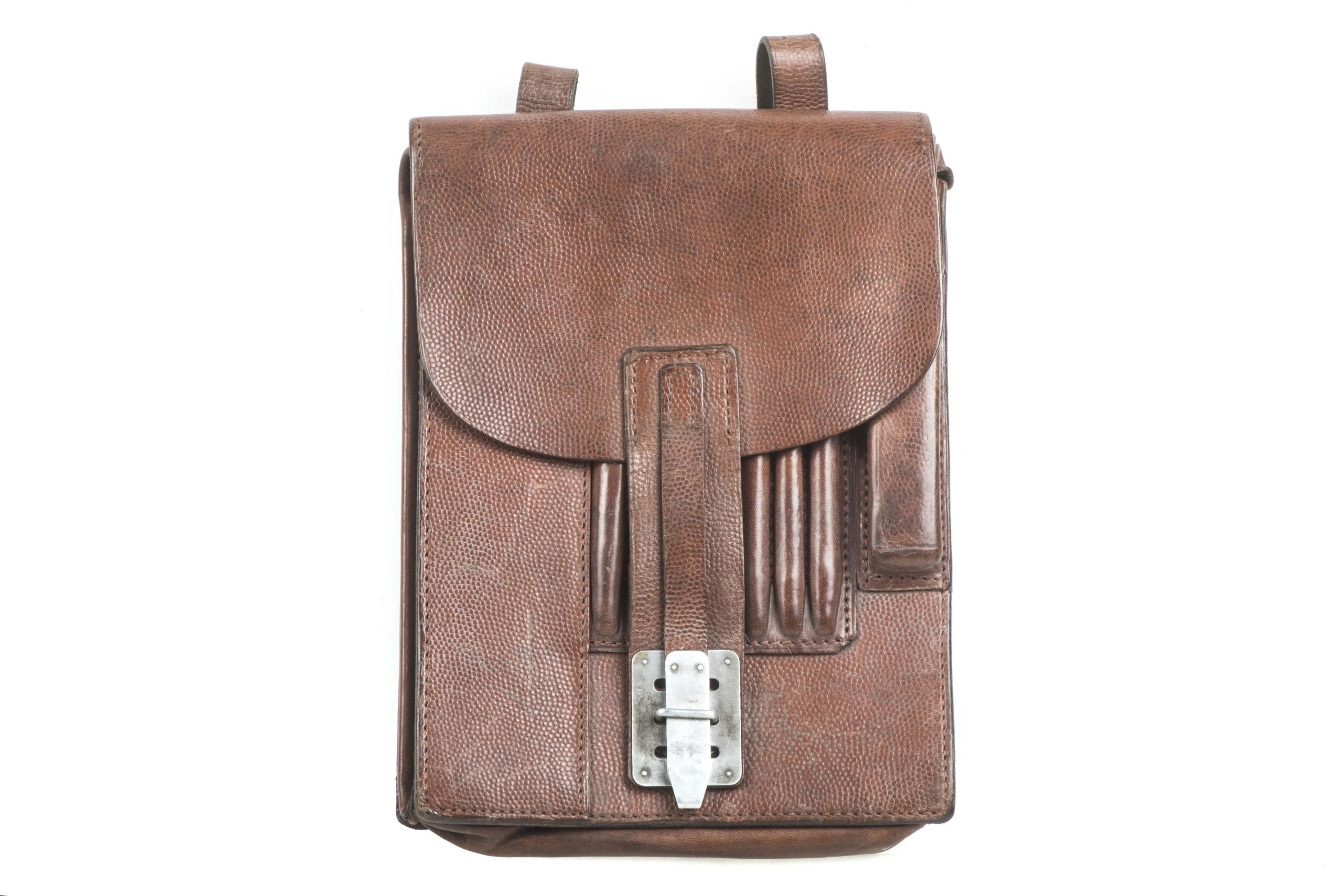 Brown mapcase marked LLG Sattler Wurtt Stuttgart 1937 named Malhammer