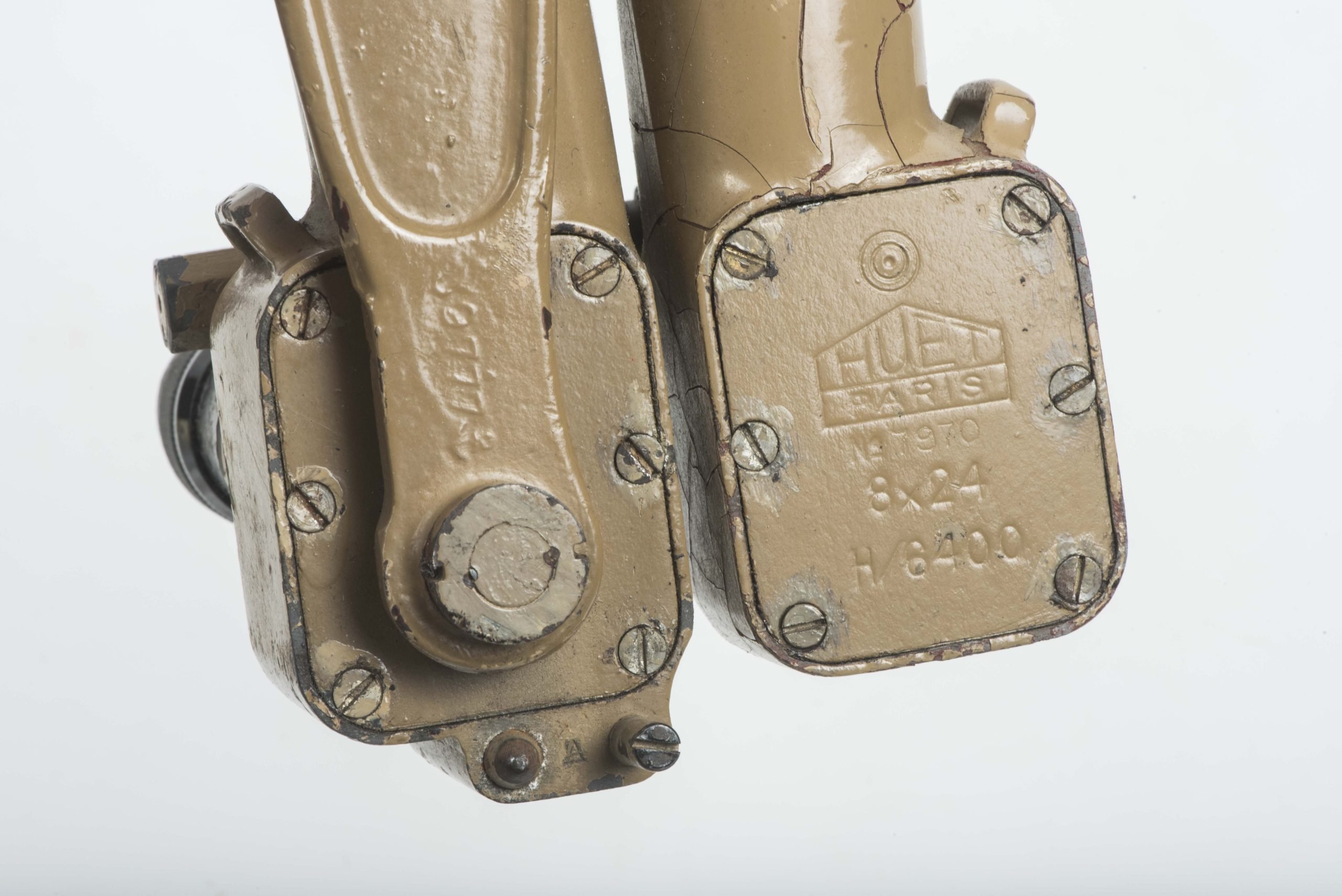 Rare tan 8×24 binoculars made by Huet, Paris marked H/6400 — image 7