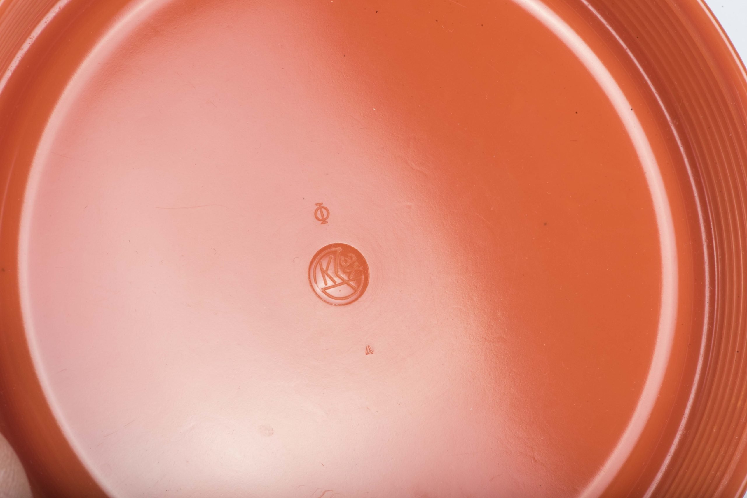 Second pattern orange butterdish marked 3x K by Heinrich Ulbricht — image 5