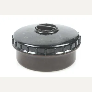 Brown/black dual tone bakelite salt container marked 1W/K 1942