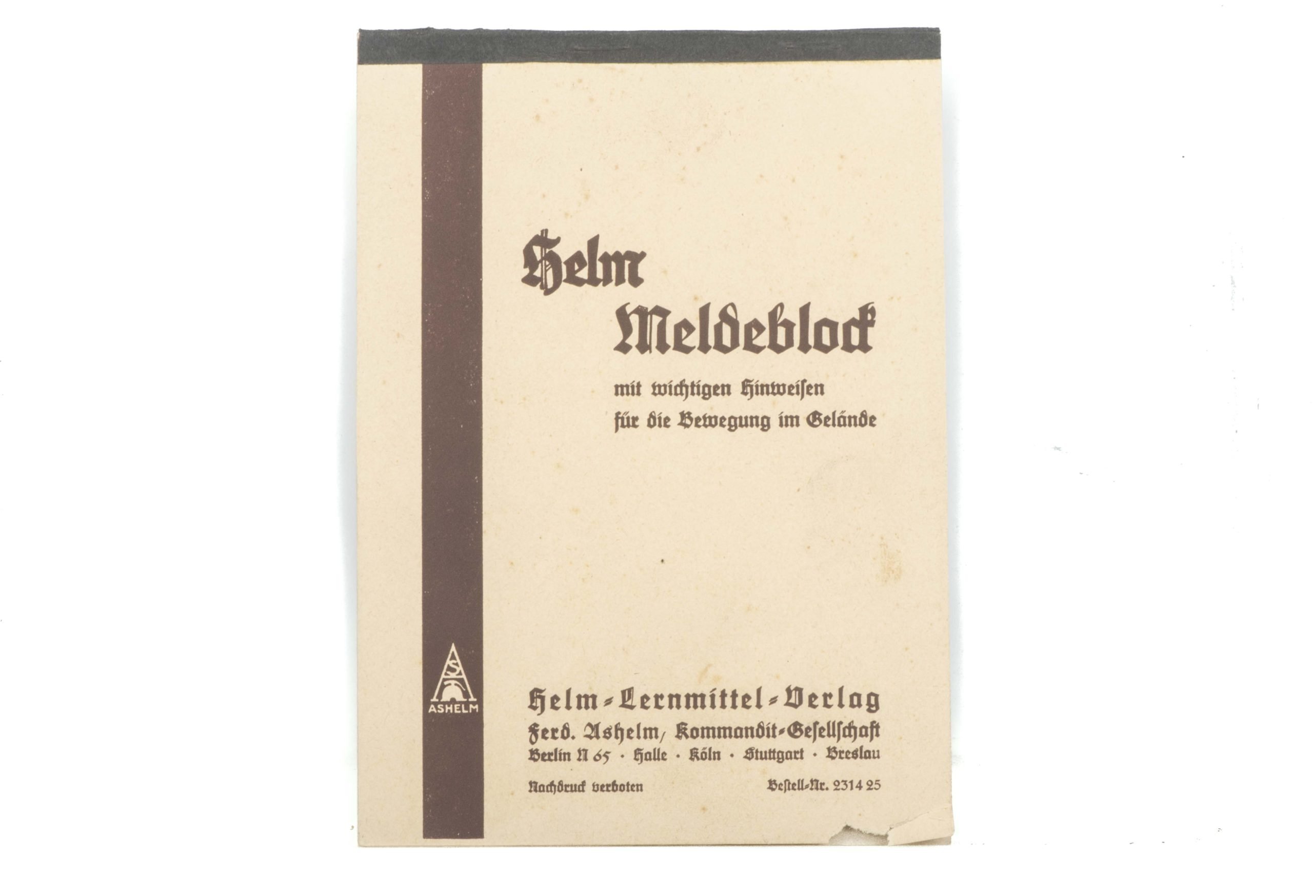 Rare German mapcase notebook Helm Meldeblock