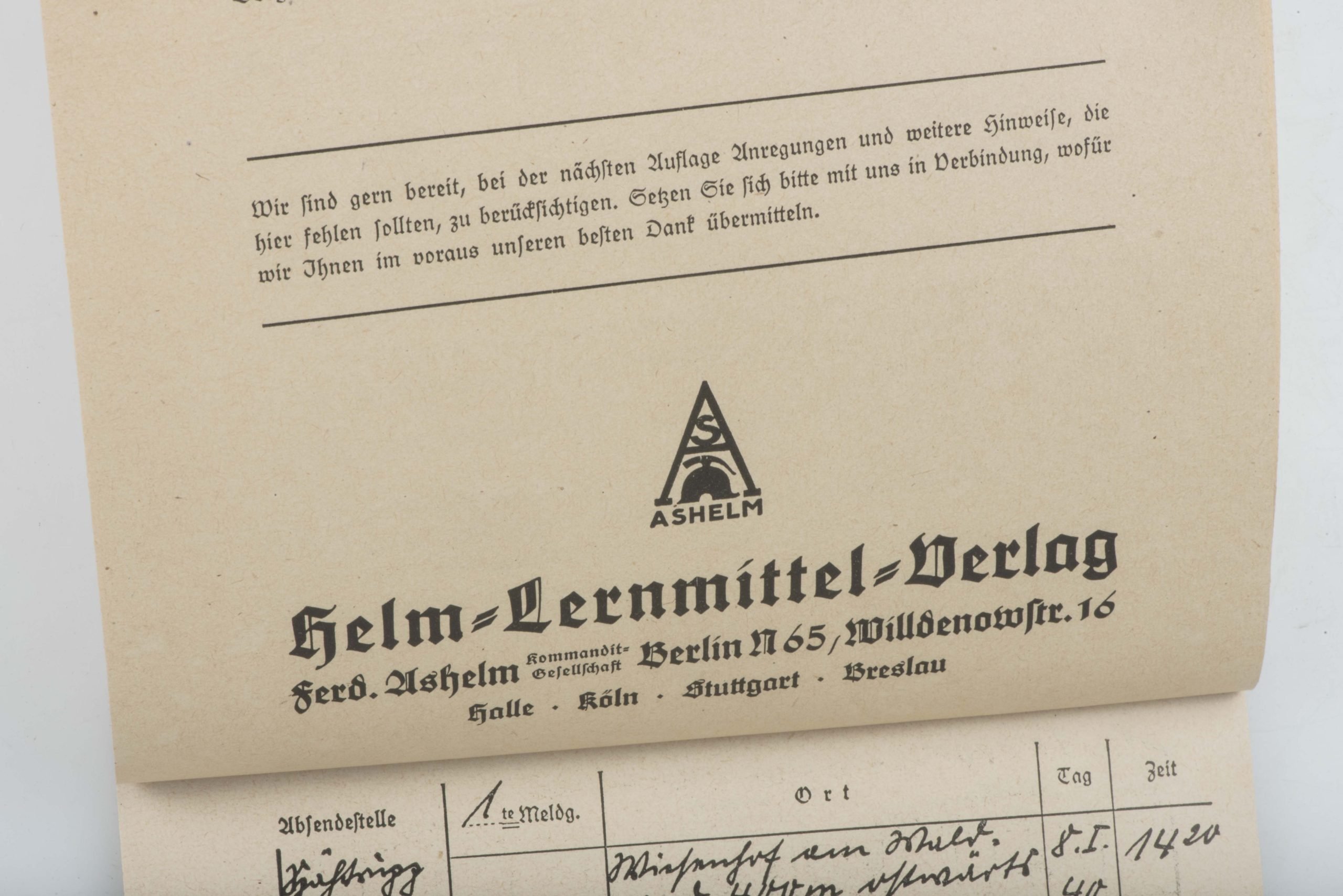 Rare German mapcase notebook Helm Meldeblock — image 7