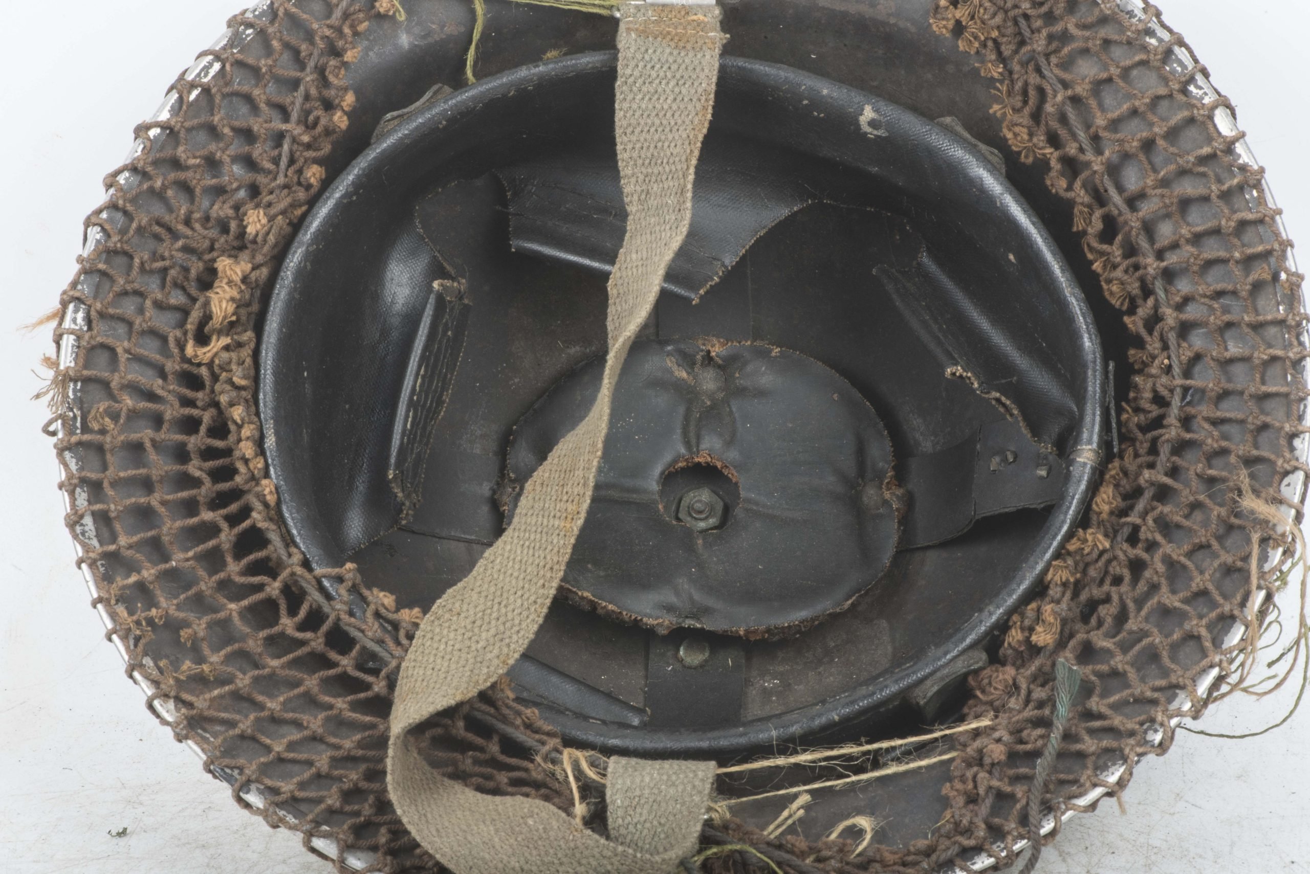 Netted British MKII helmet marked S&W 1940 / BMB 1941 — image 6