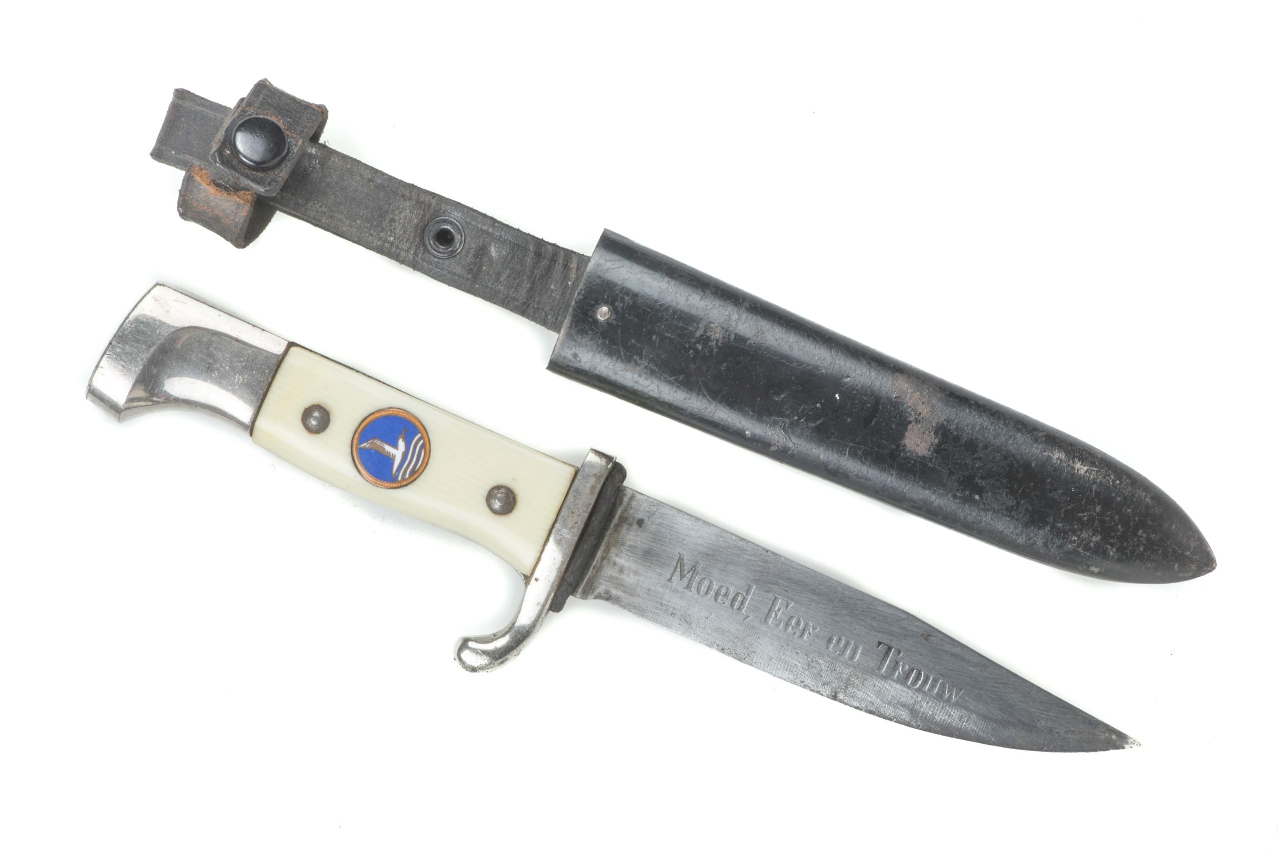 Rare Dutch Nationale Jeugdstorm knife with motto by Eickhorn Solingen