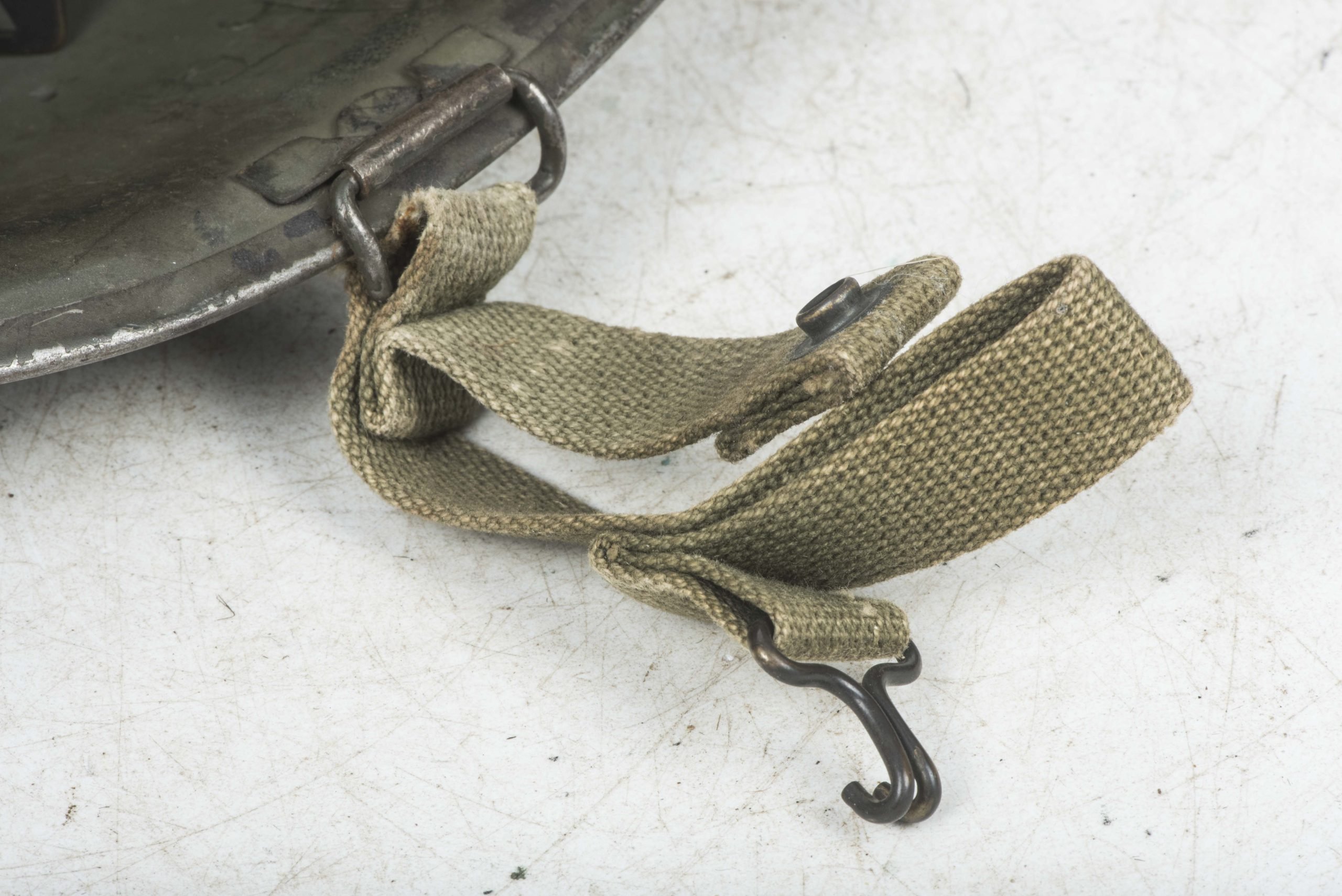 US M1C front seam swivel bale paratrooper helmet shell — image 10