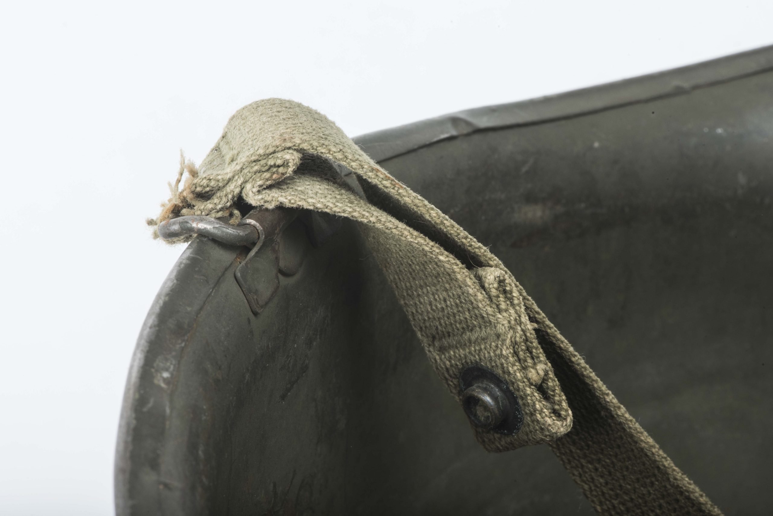 US M1C front seam swivel bale paratrooper helmet shell — image 11