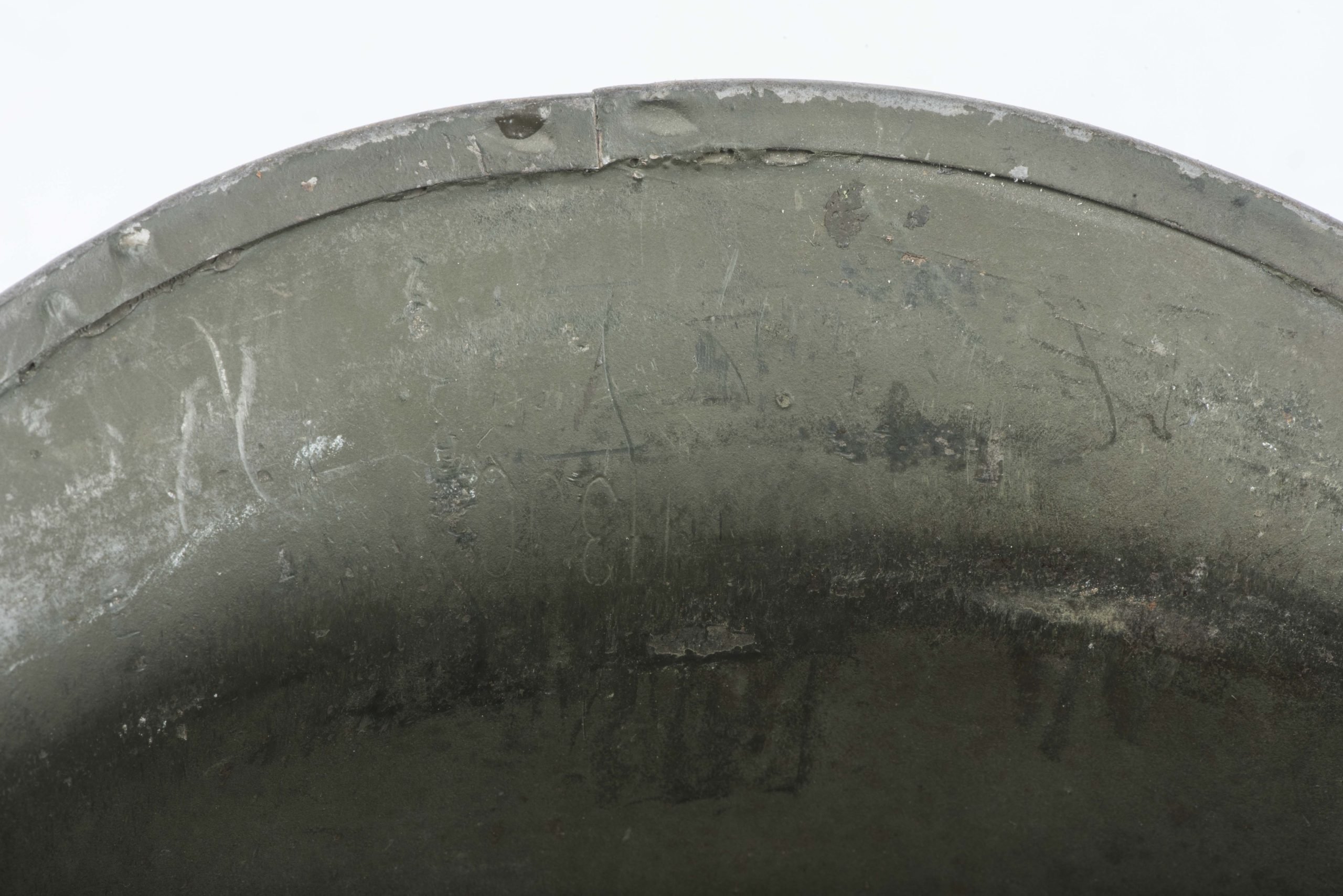 US M1C front seam swivel bale paratrooper helmet shell — image 13