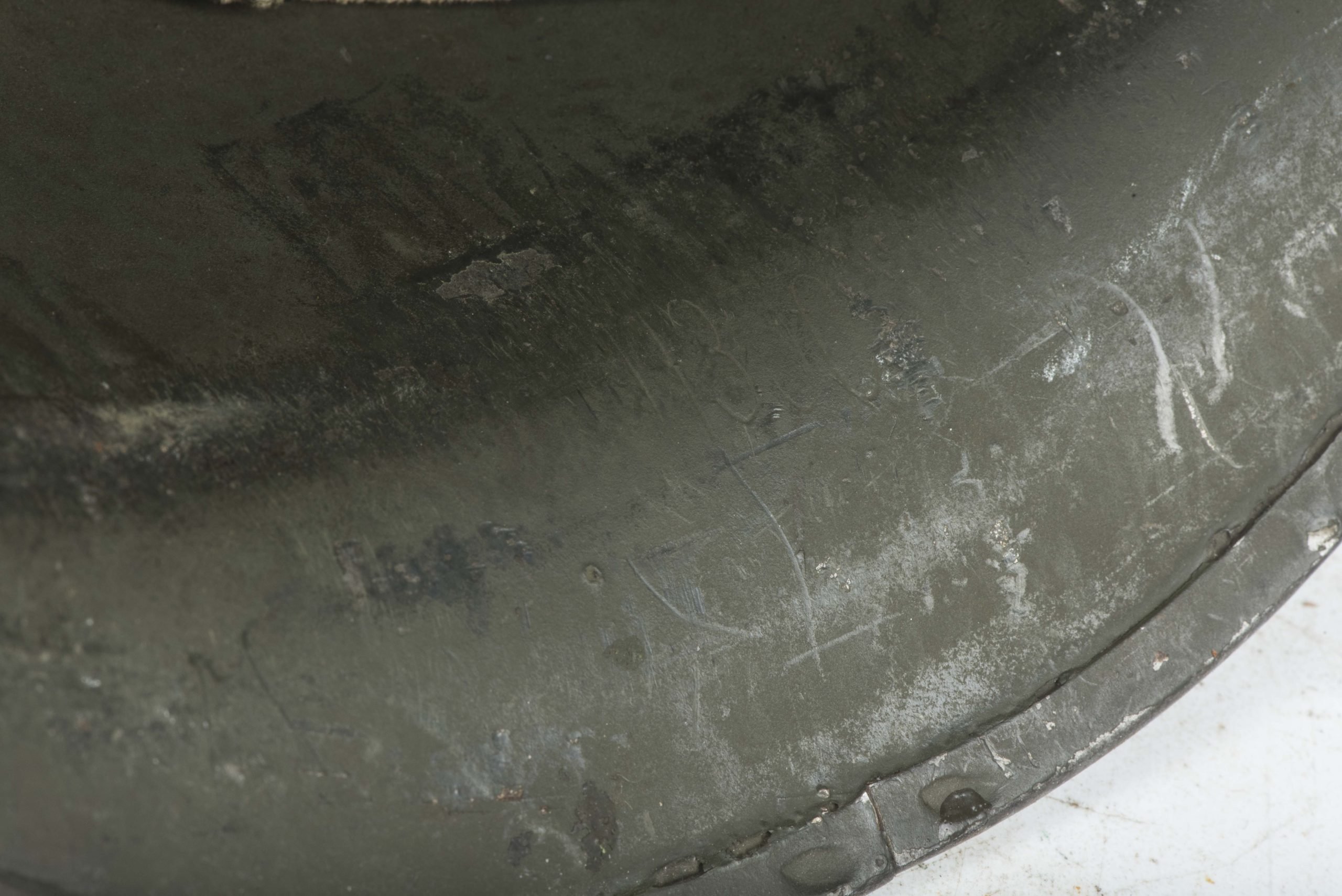 US M1C front seam swivel bale paratrooper helmet shell — image 14