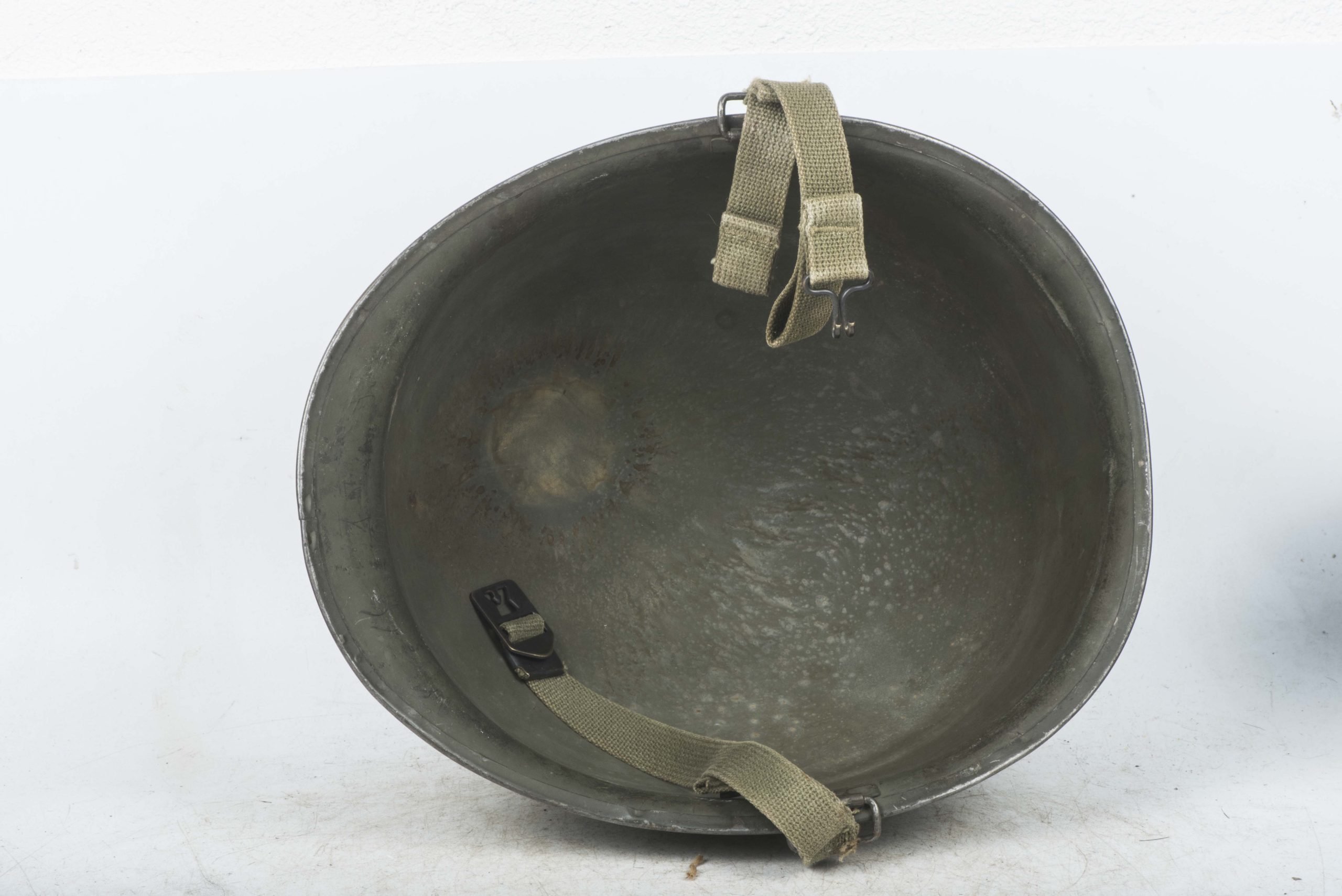 US M1C front seam swivel bale paratrooper helmet shell — image 2