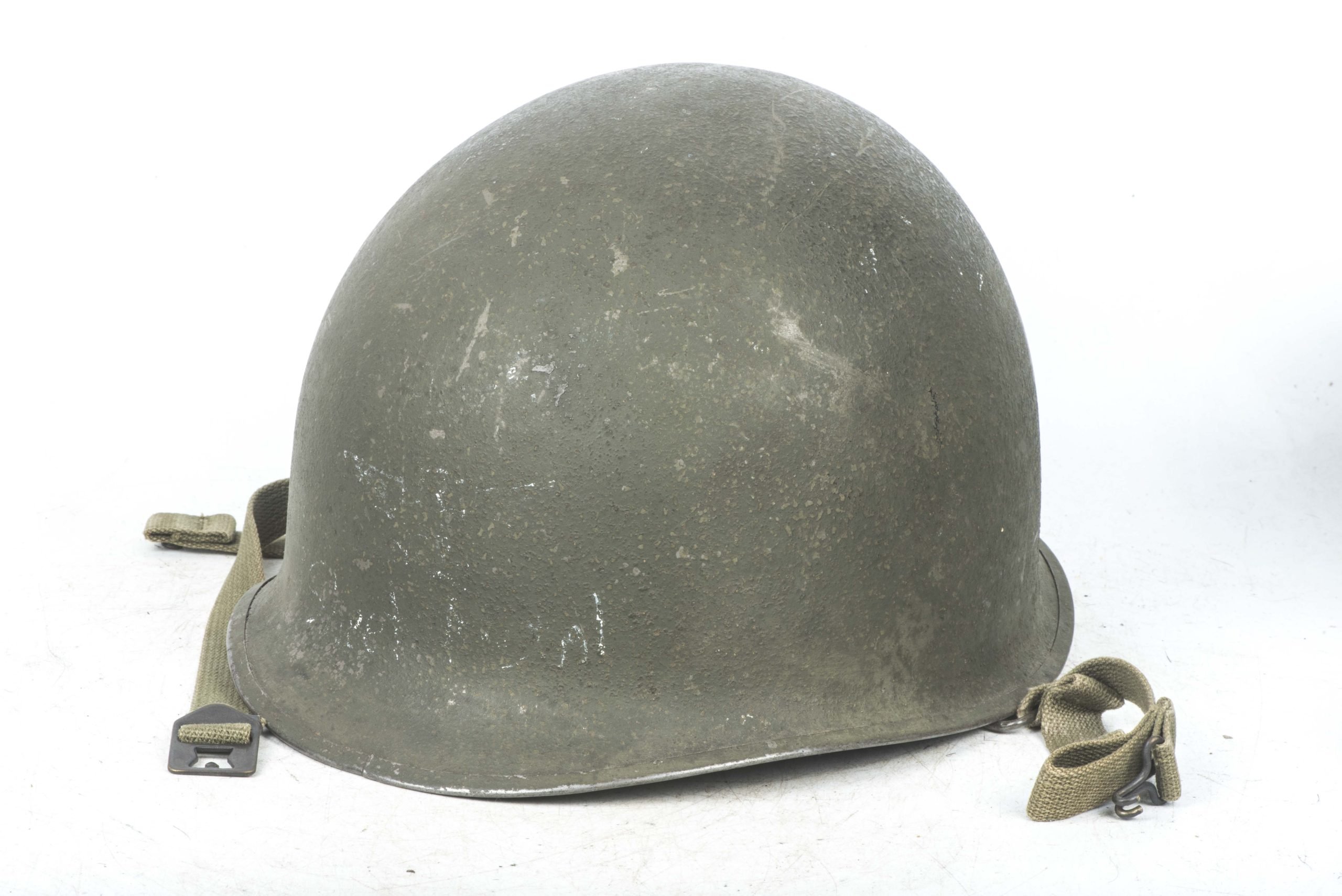US M1C front seam swivel bale paratrooper helmet shell — image 3