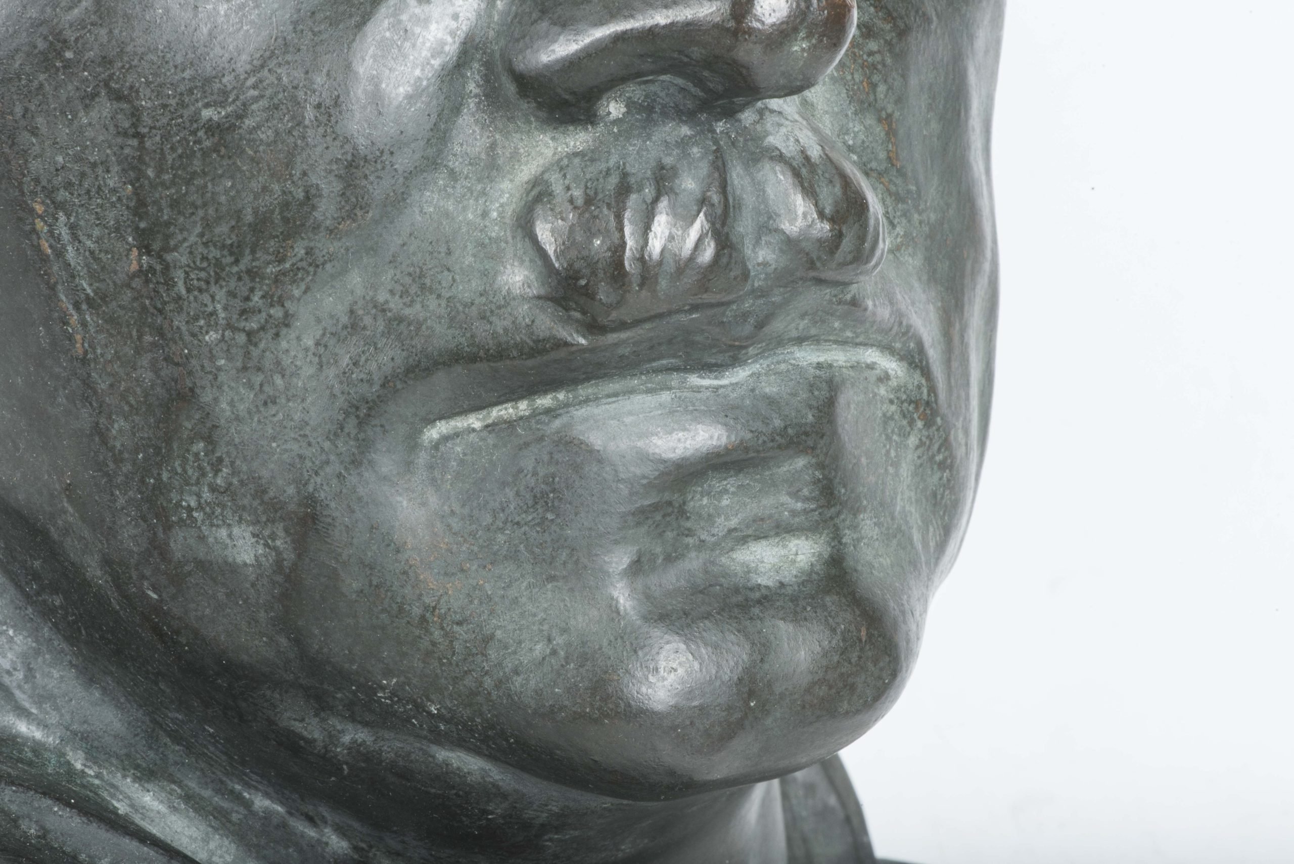 Rare twice life sized bronze bust of Adolf Hitler marked FL — image 9