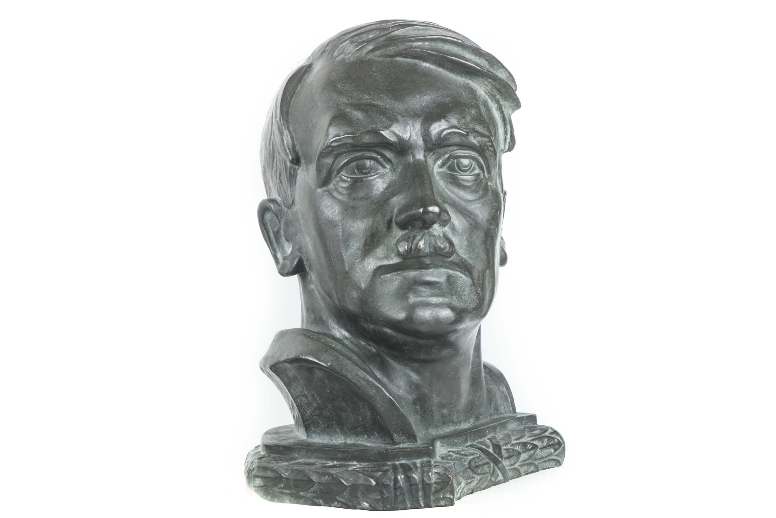 Rare twice life sized bronze bust of Adolf Hitler marked FL — image 3