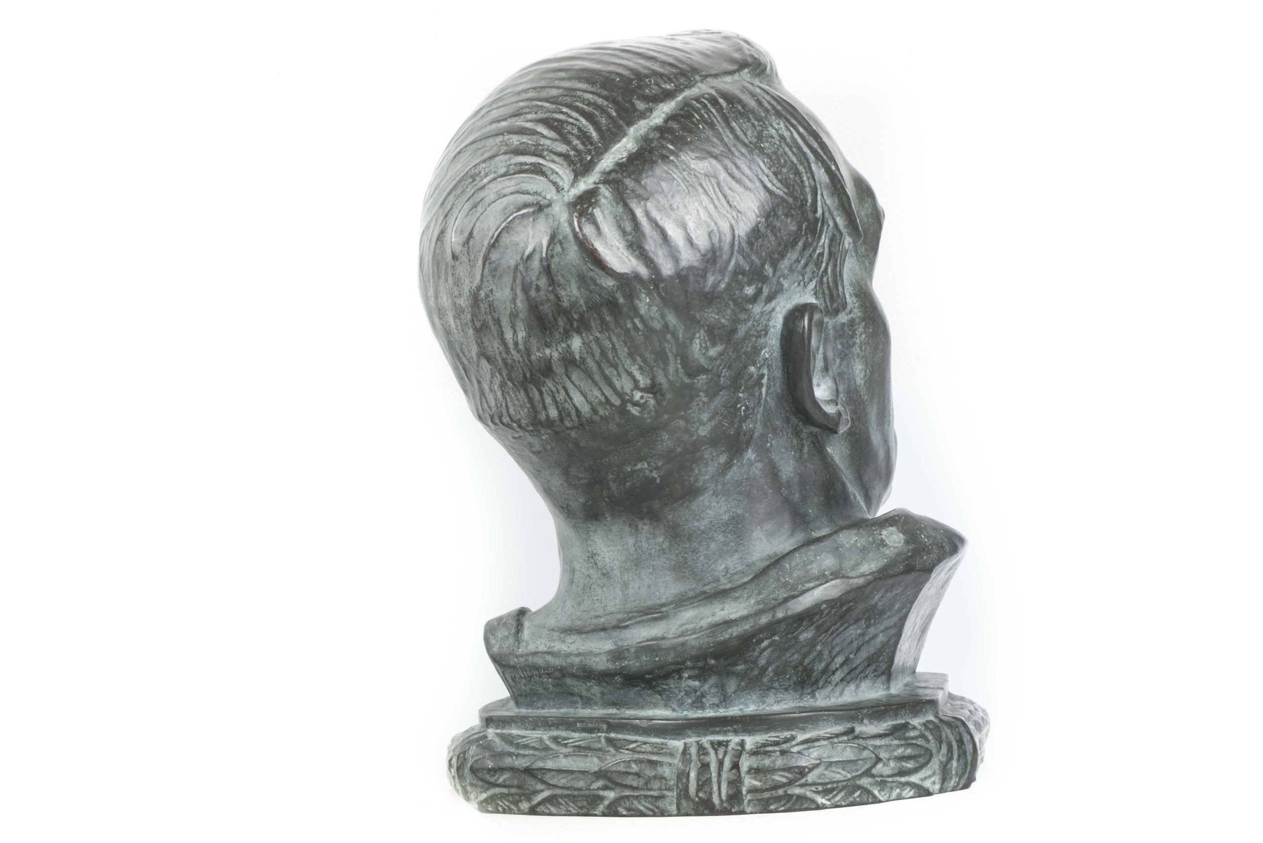 Rare twice life sized bronze bust of Adolf Hitler marked FL — image 4