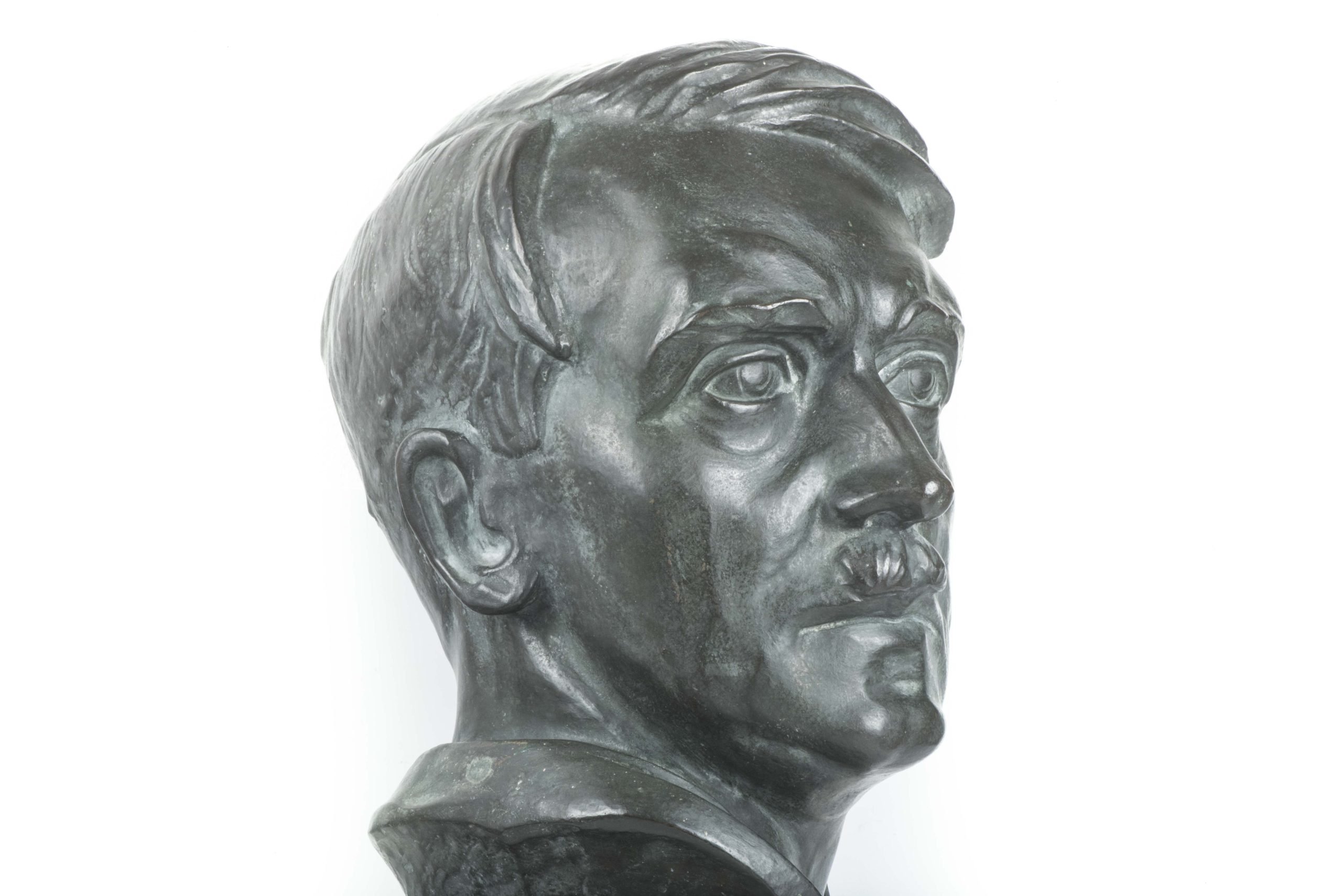 Rare twice life sized bronze bust of Adolf Hitler marked FL — image 5