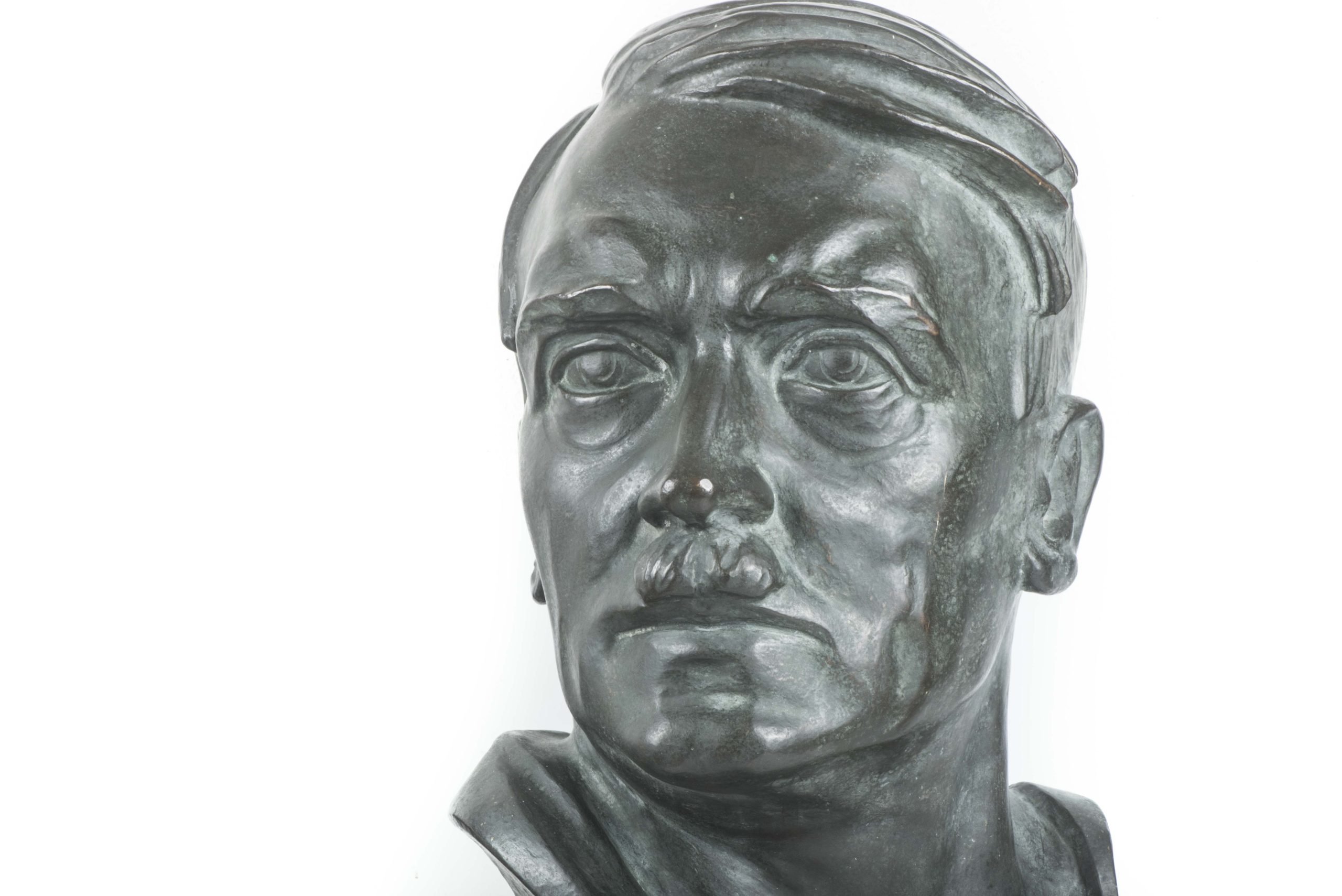 Rare twice life sized bronze bust of Adolf Hitler marked FL — image 7