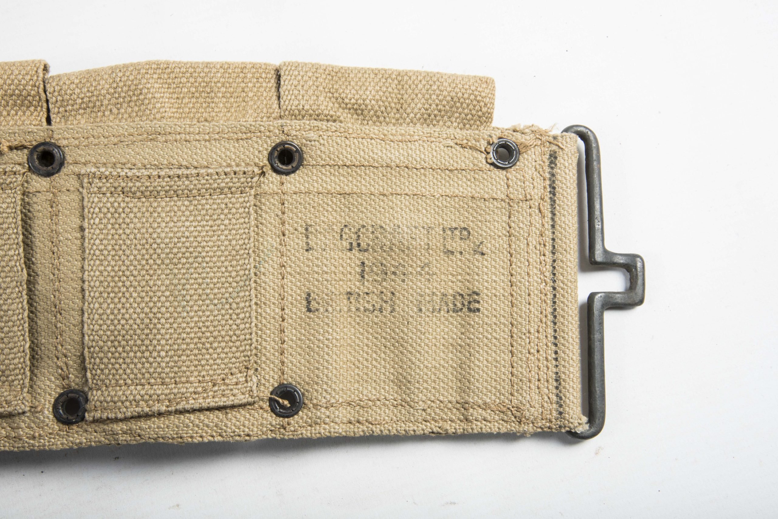 US M1923 cartridge belt marked Bagcraft 1944 British Made — image 4