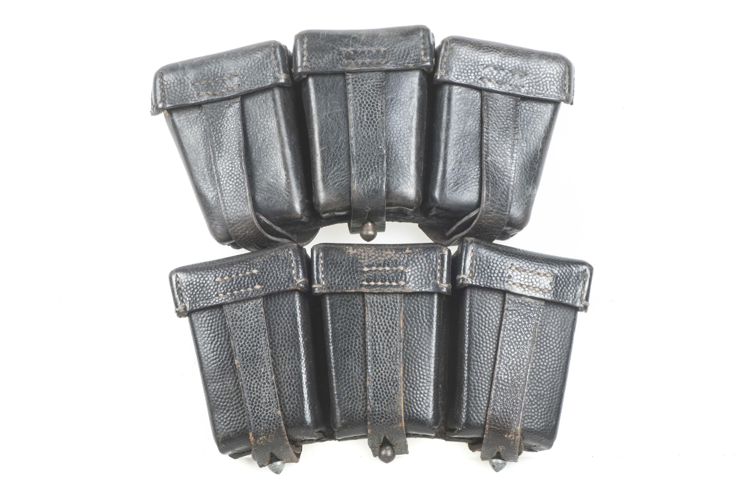 Rare matching Kriegsmarine K98 ammunition pouches marked Gebr. Hast, Dresden 1939