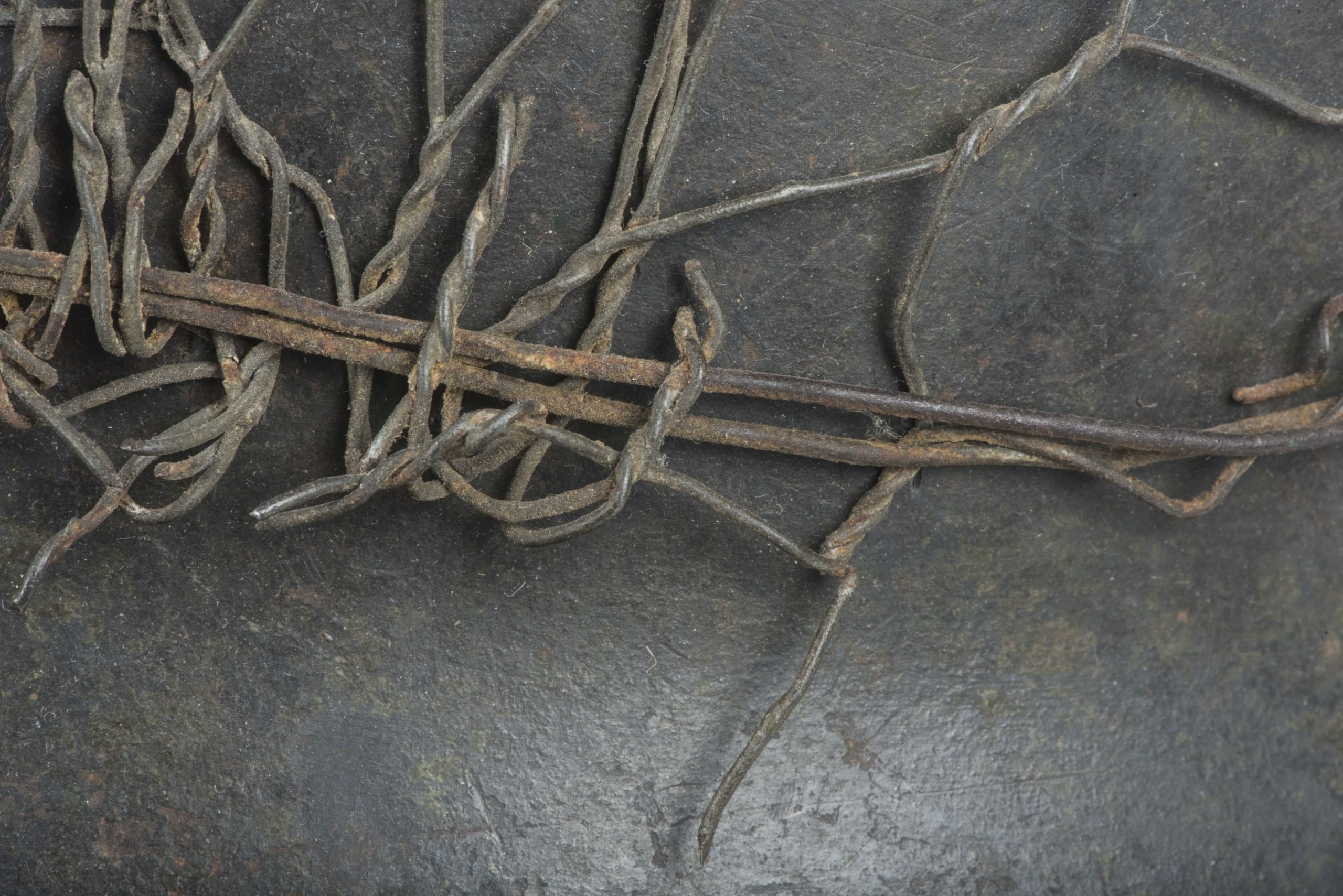 ET64 M40 Luftwaffe helmet with period applied half basket chickenwire net — image 10