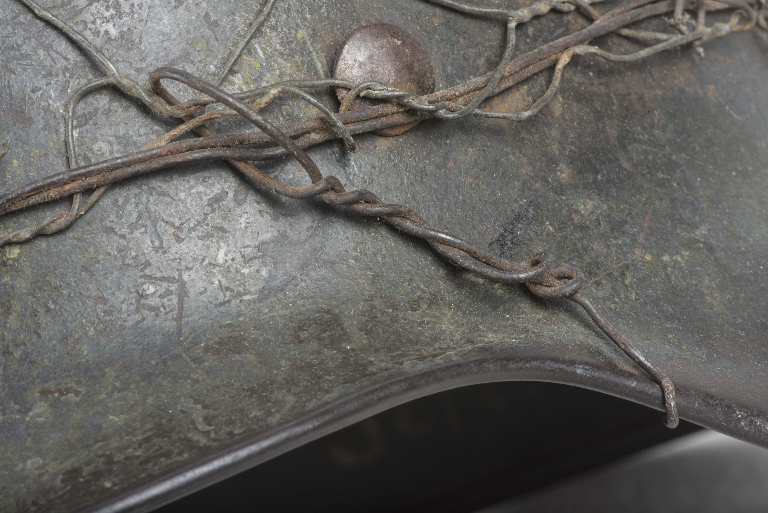 ET64 M40 Luftwaffe helmet with period applied half basket chickenwire net — image 15