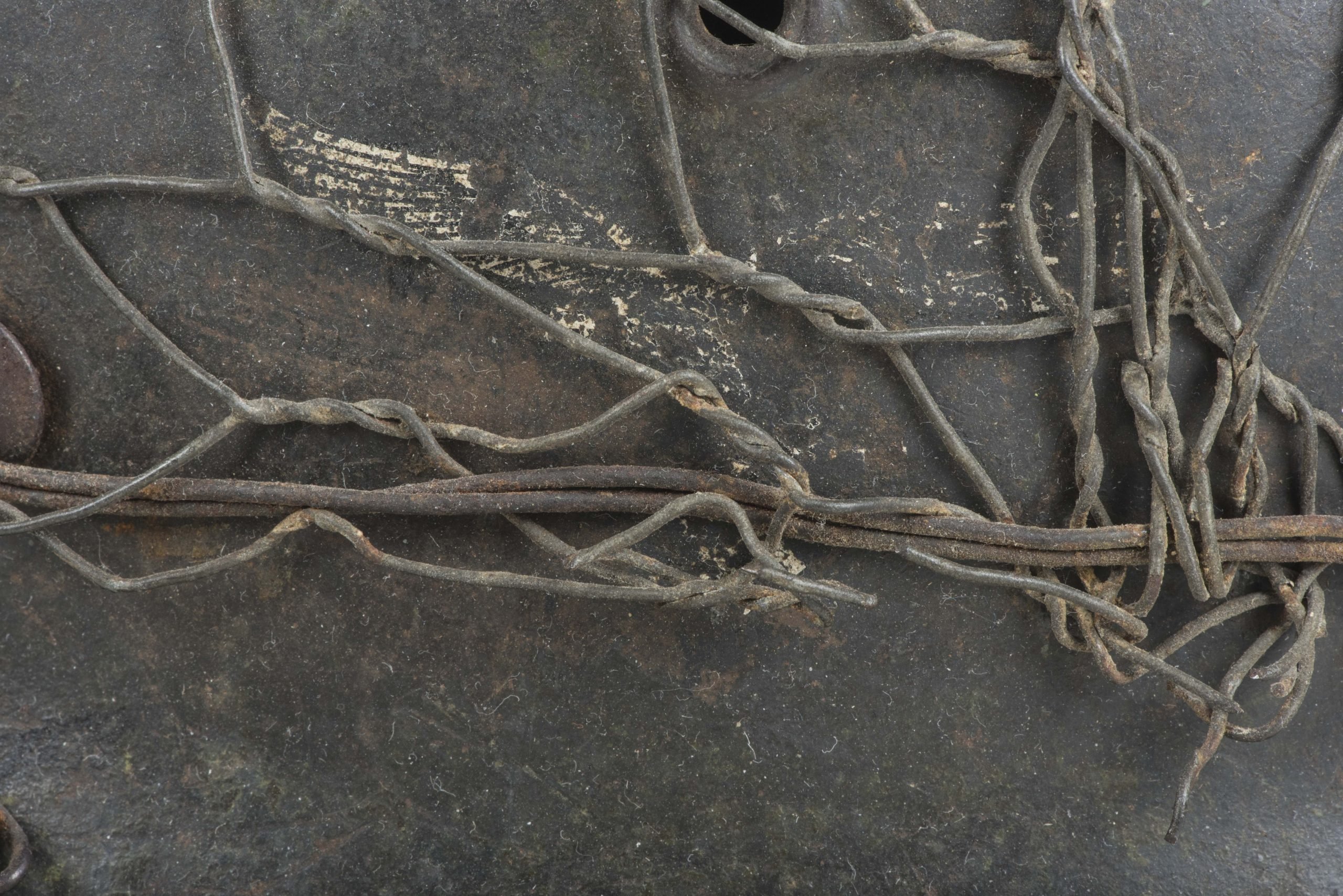 ET64 M40 Luftwaffe helmet with period applied half basket chickenwire net — image 28