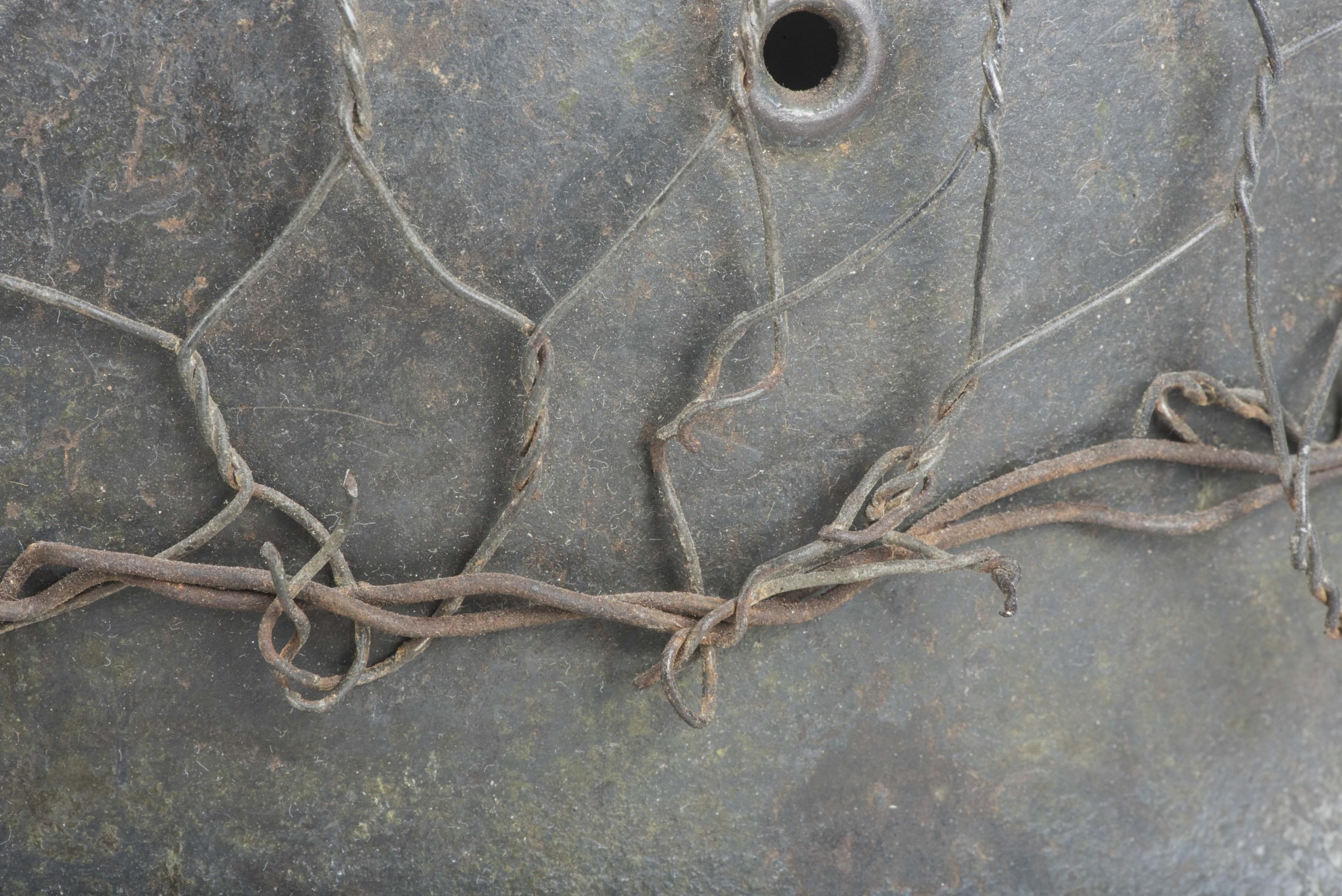 ET64 M40 Luftwaffe helmet with period applied half basket chickenwire net — image 30