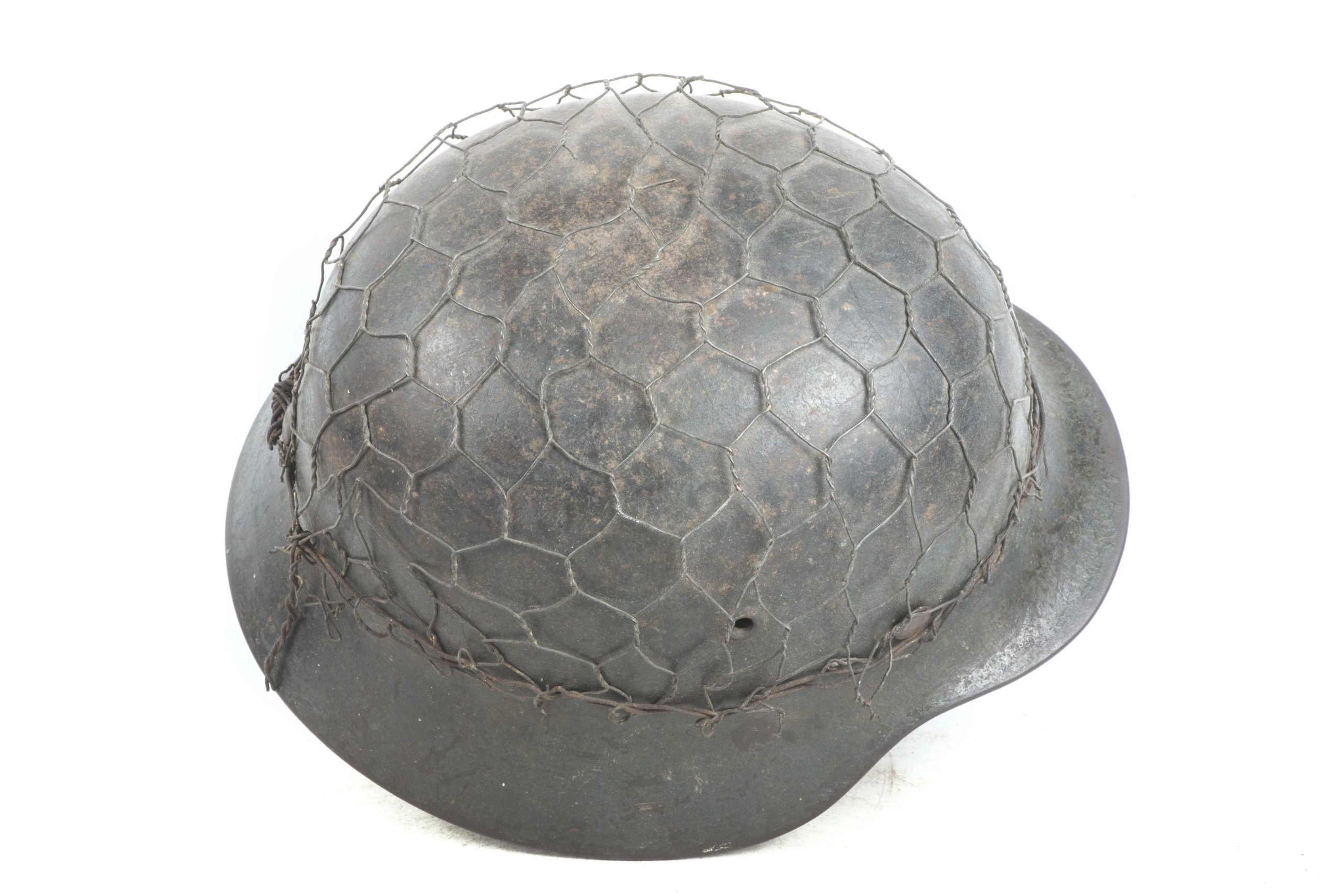 ET64 M40 Luftwaffe helmet with period applied half basket chickenwire net — image 33