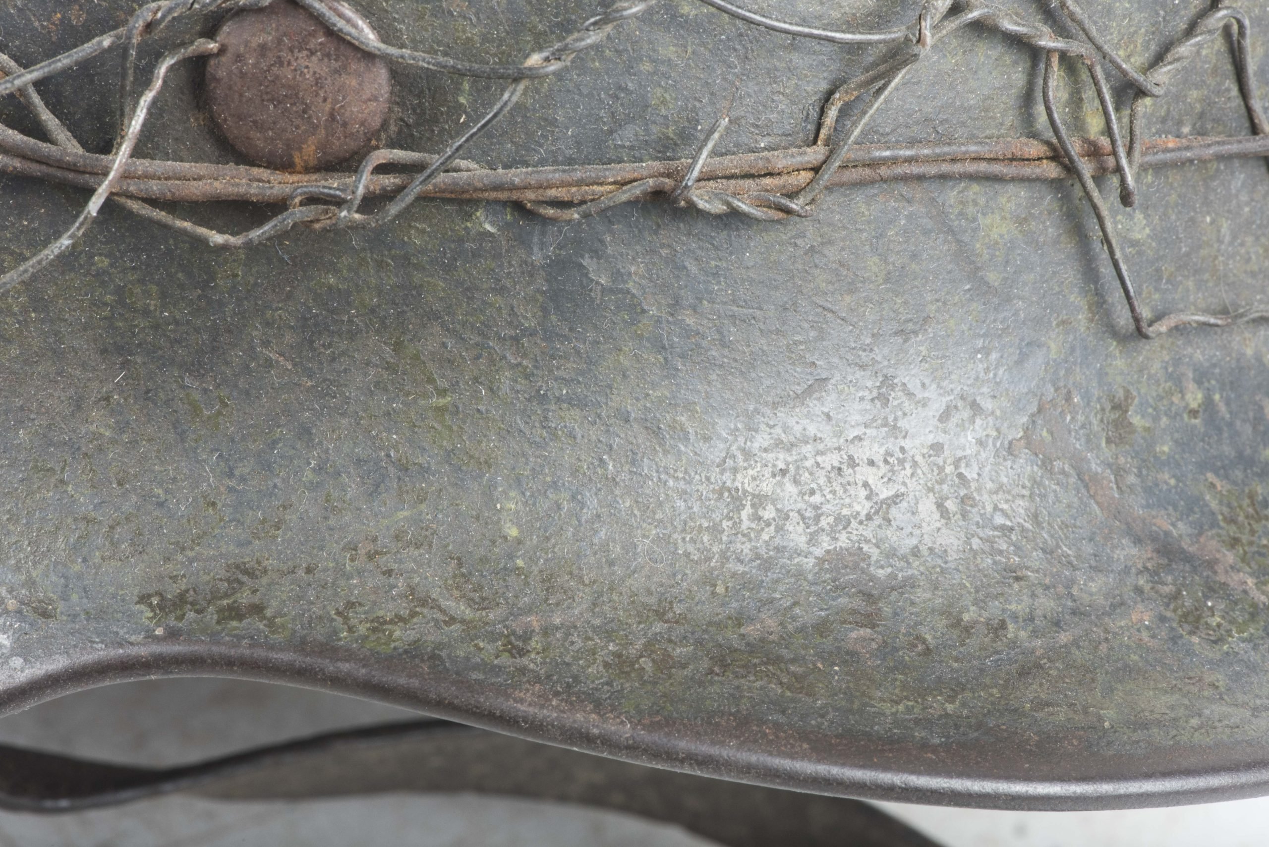 ET64 M40 Luftwaffe helmet with period applied half basket chickenwire net — image 37