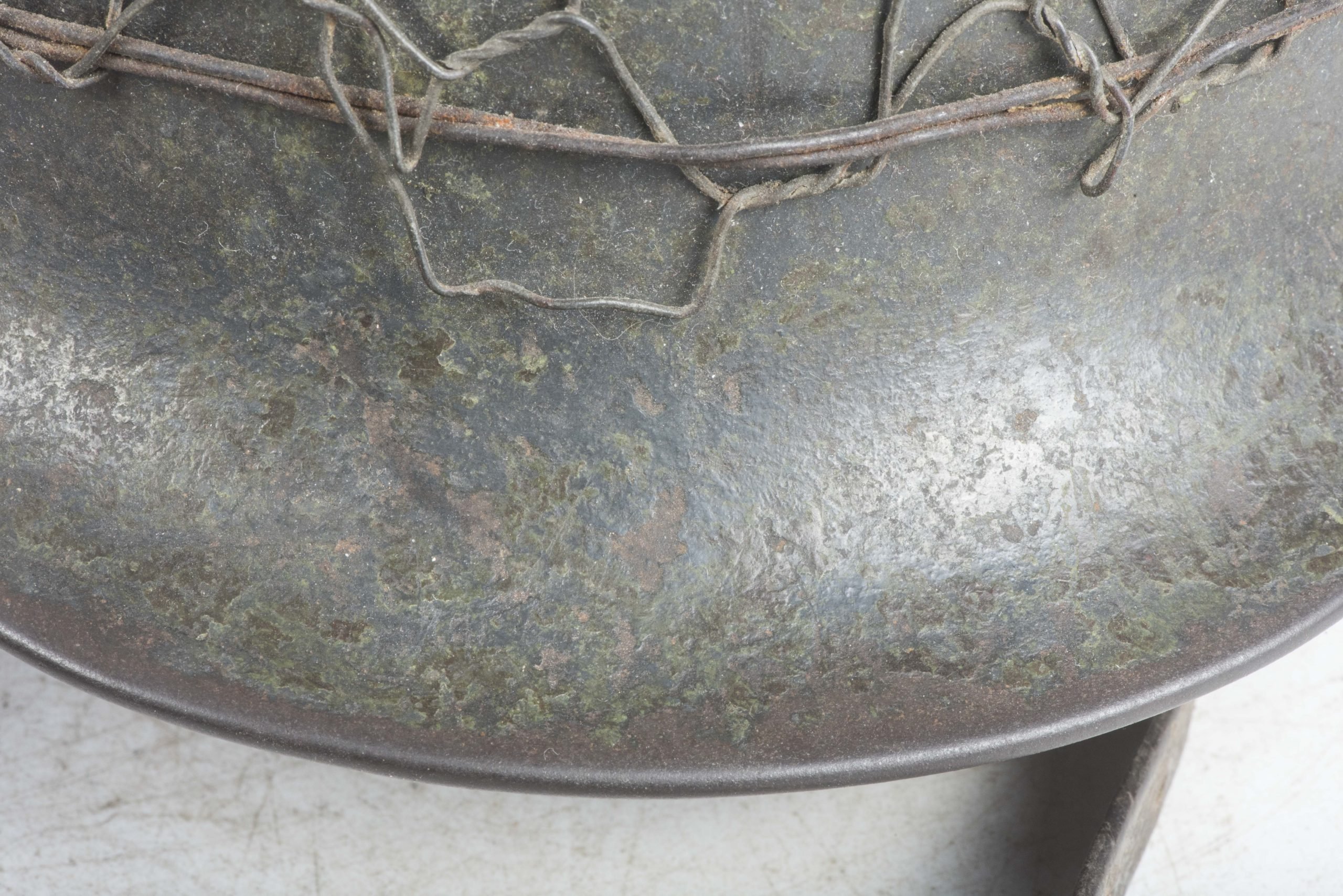 ET64 M40 Luftwaffe helmet with period applied half basket chickenwire net — image 39