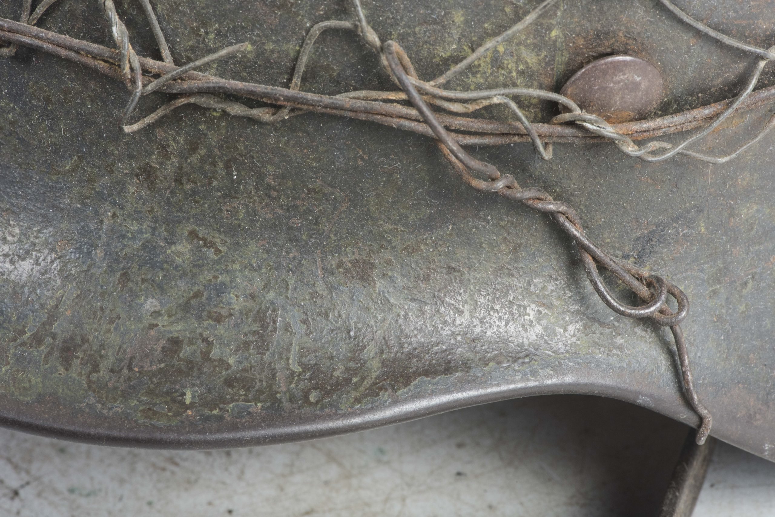 ET64 M40 Luftwaffe helmet with period applied half basket chickenwire net — image 40