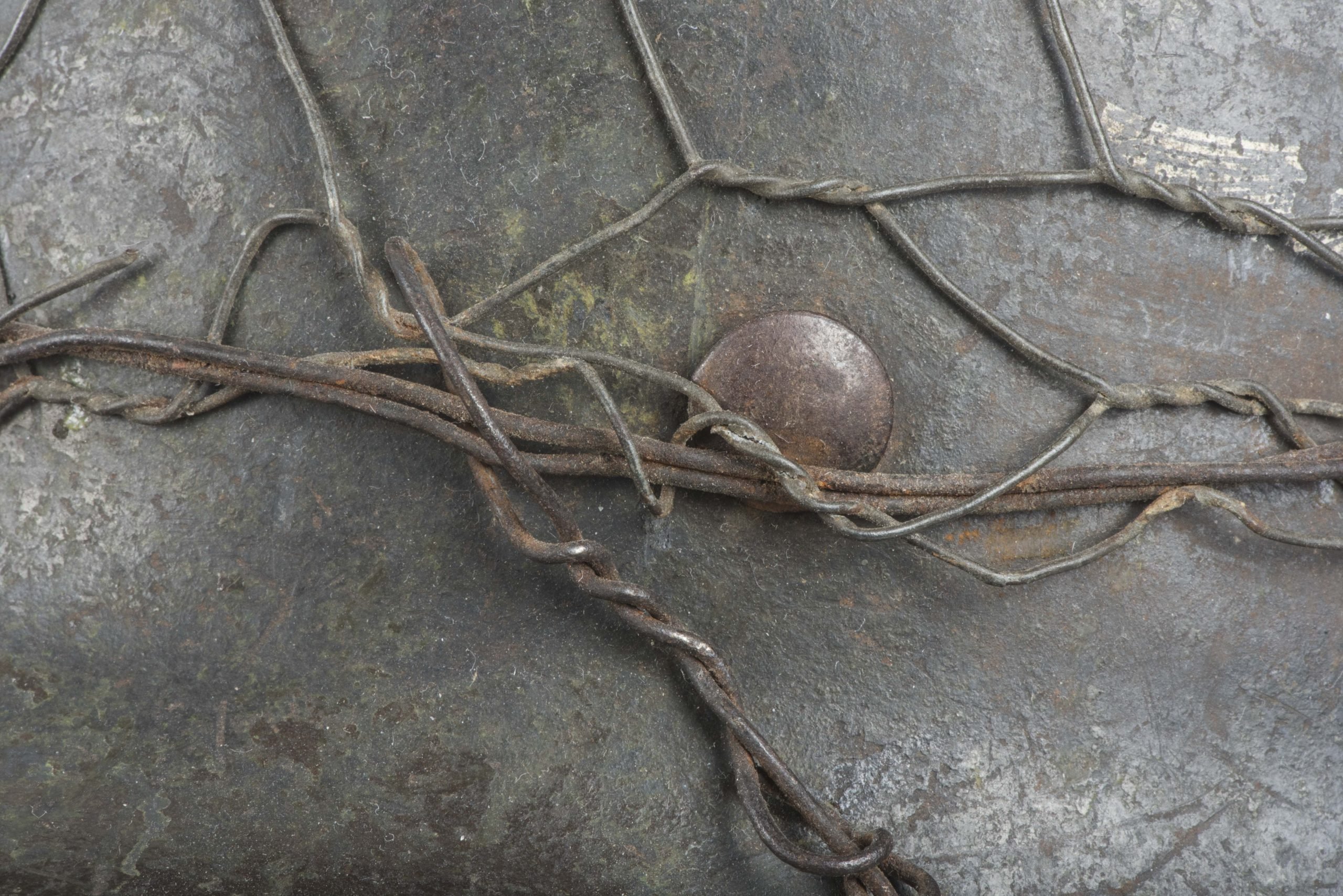 ET64 M40 Luftwaffe helmet with period applied half basket chickenwire net — image 7