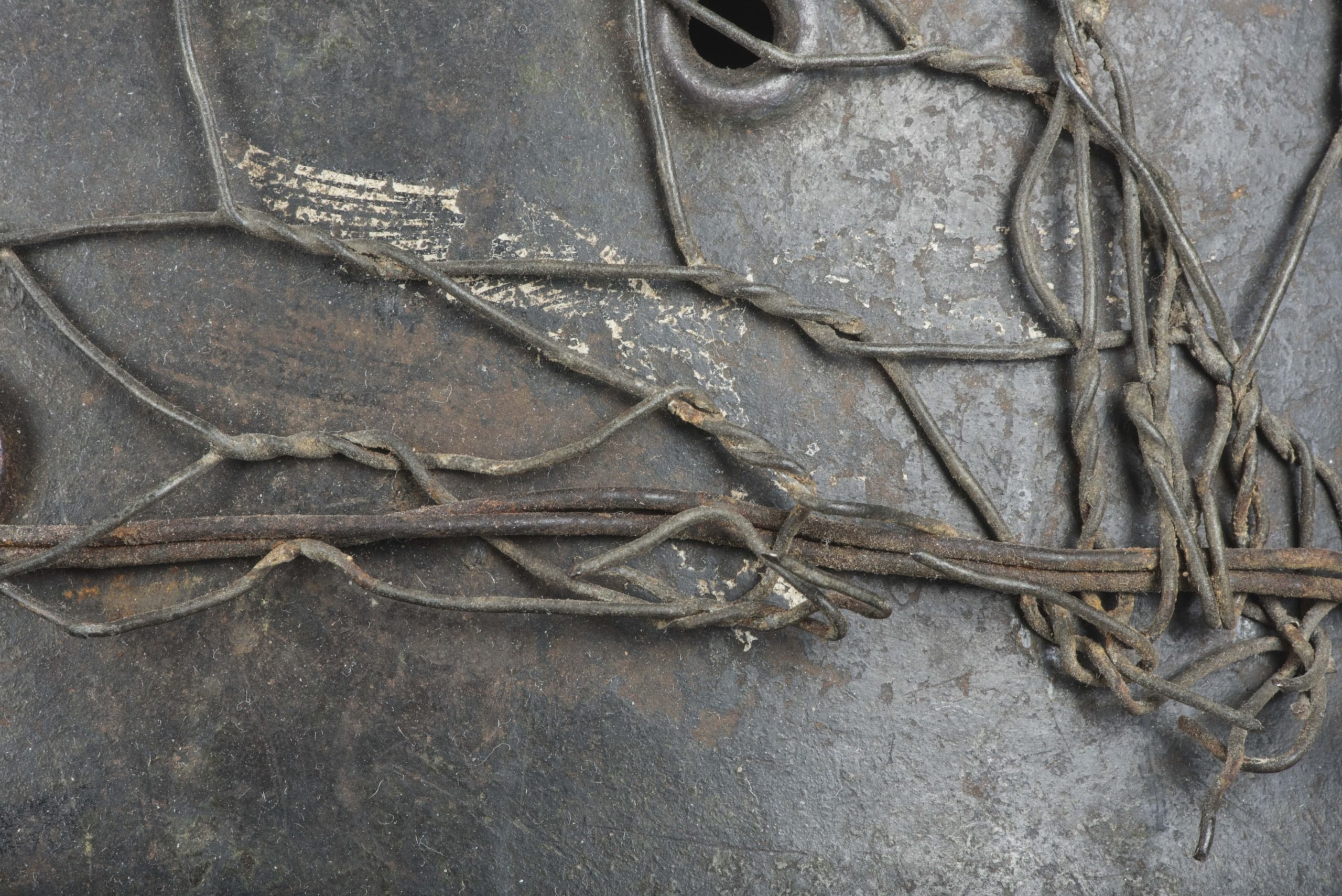 ET64 M40 Luftwaffe helmet with period applied half basket chickenwire net — image 8