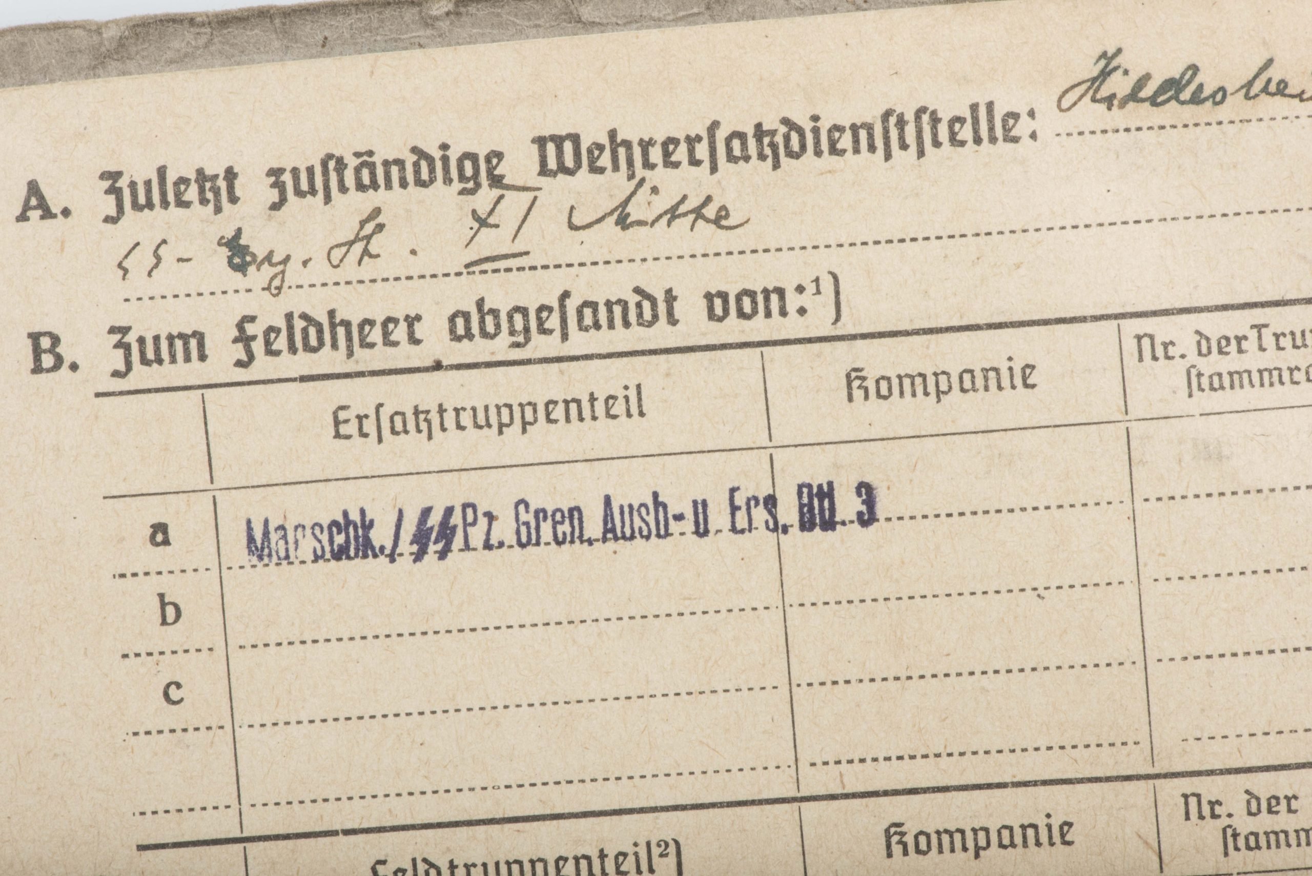 Waffen-SS Soldbuch SS-Unterscharführer Gerhard Schmitz, Panzergrenadier Regiment 2 LSSAH — image 10