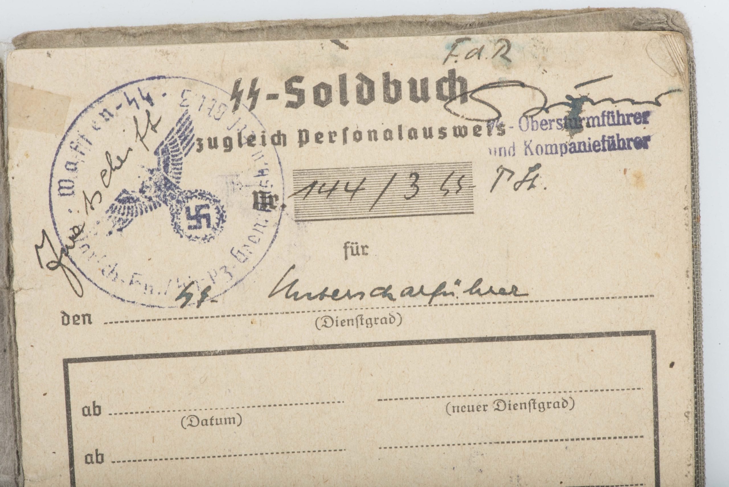 Waffen-SS Soldbuch SS-Unterscharführer Gerhard Schmitz, Panzergrenadier Regiment 2 LSSAH — image 4