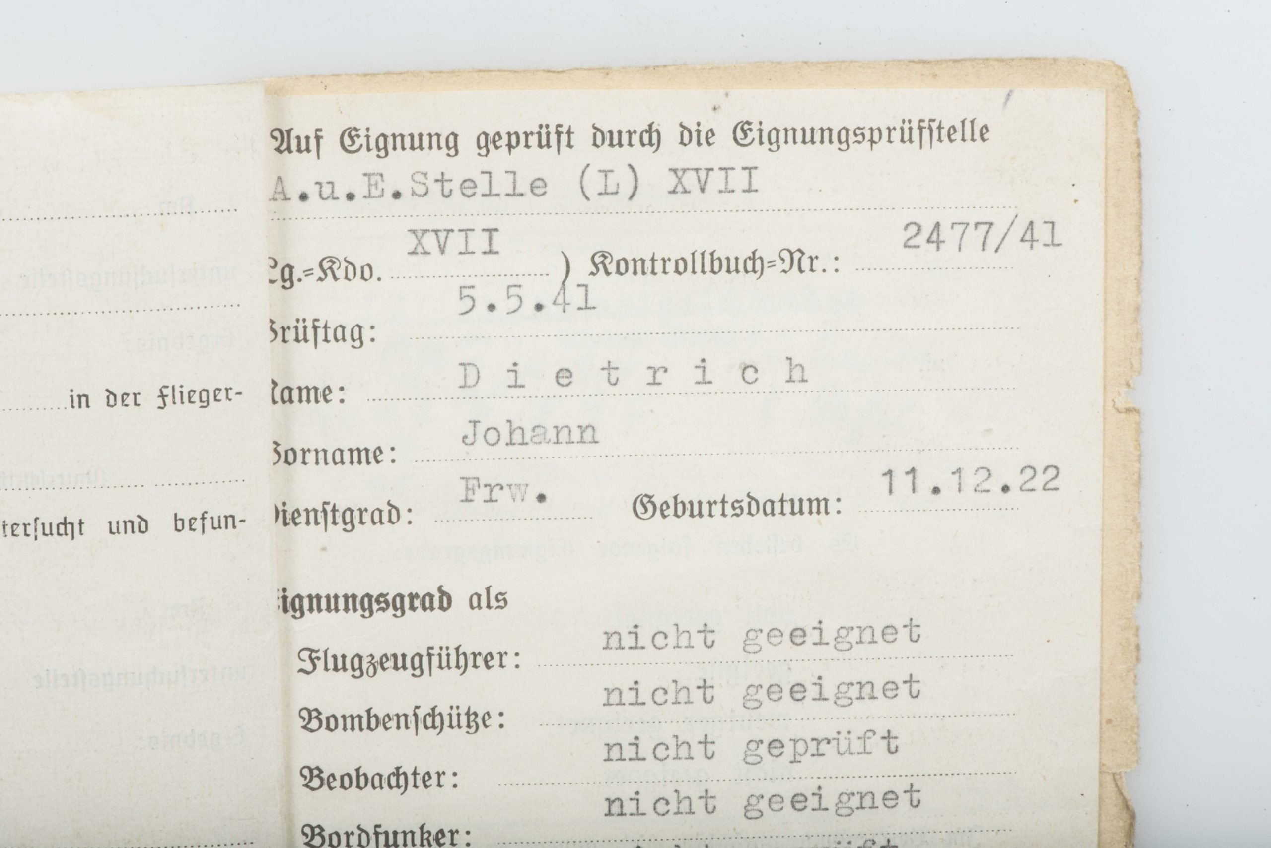 Luftwaffenbordschützenschein grouping Kampfgeschwader General Wever 4 — image 19