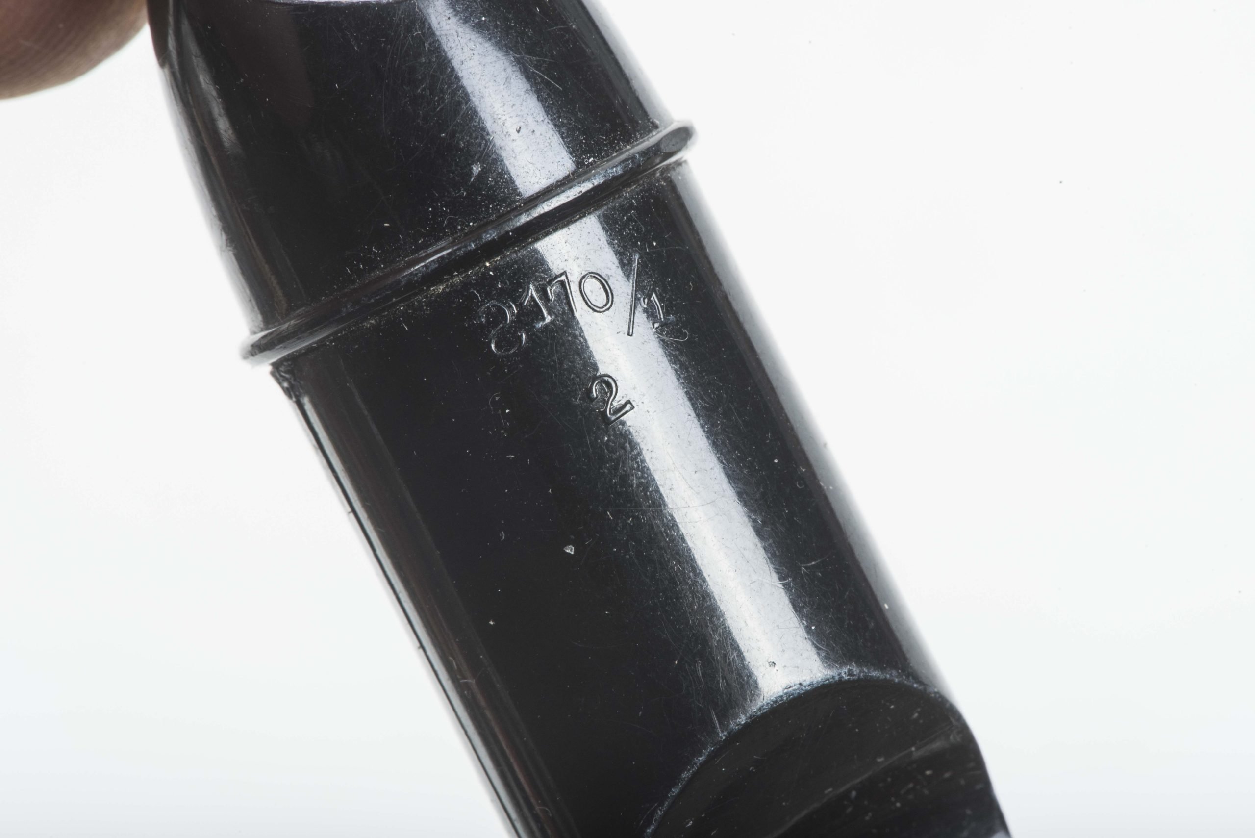 Issue whistle with grey rayon lanyard — image 3