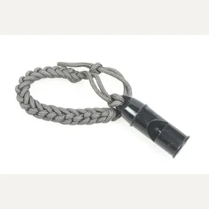Issue whistle with grey rayon lanyard