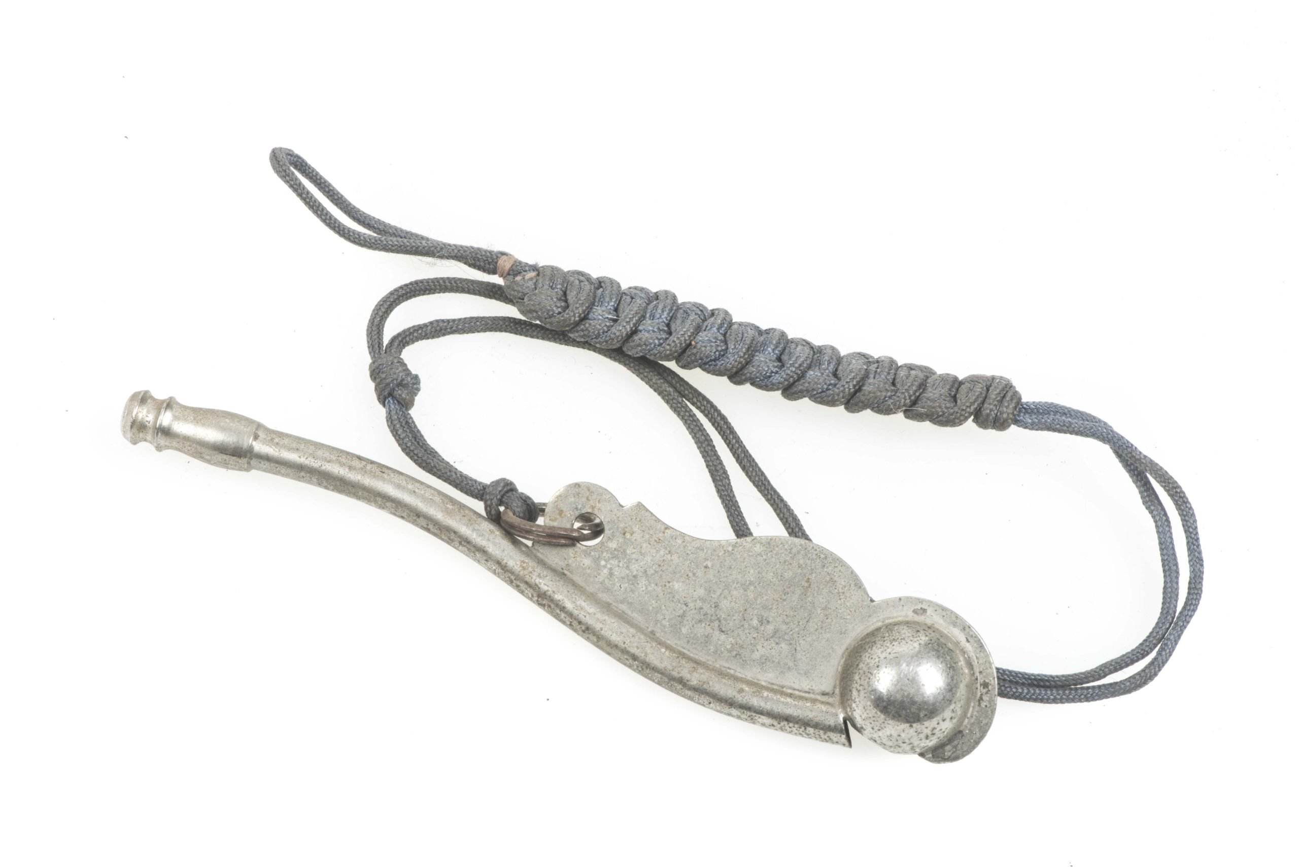 Issue Kriegsmarine whistle with grey rayon lanyard