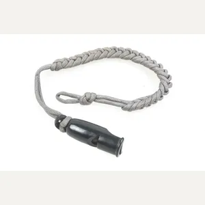 Issue whistle with grey rayon lanyard