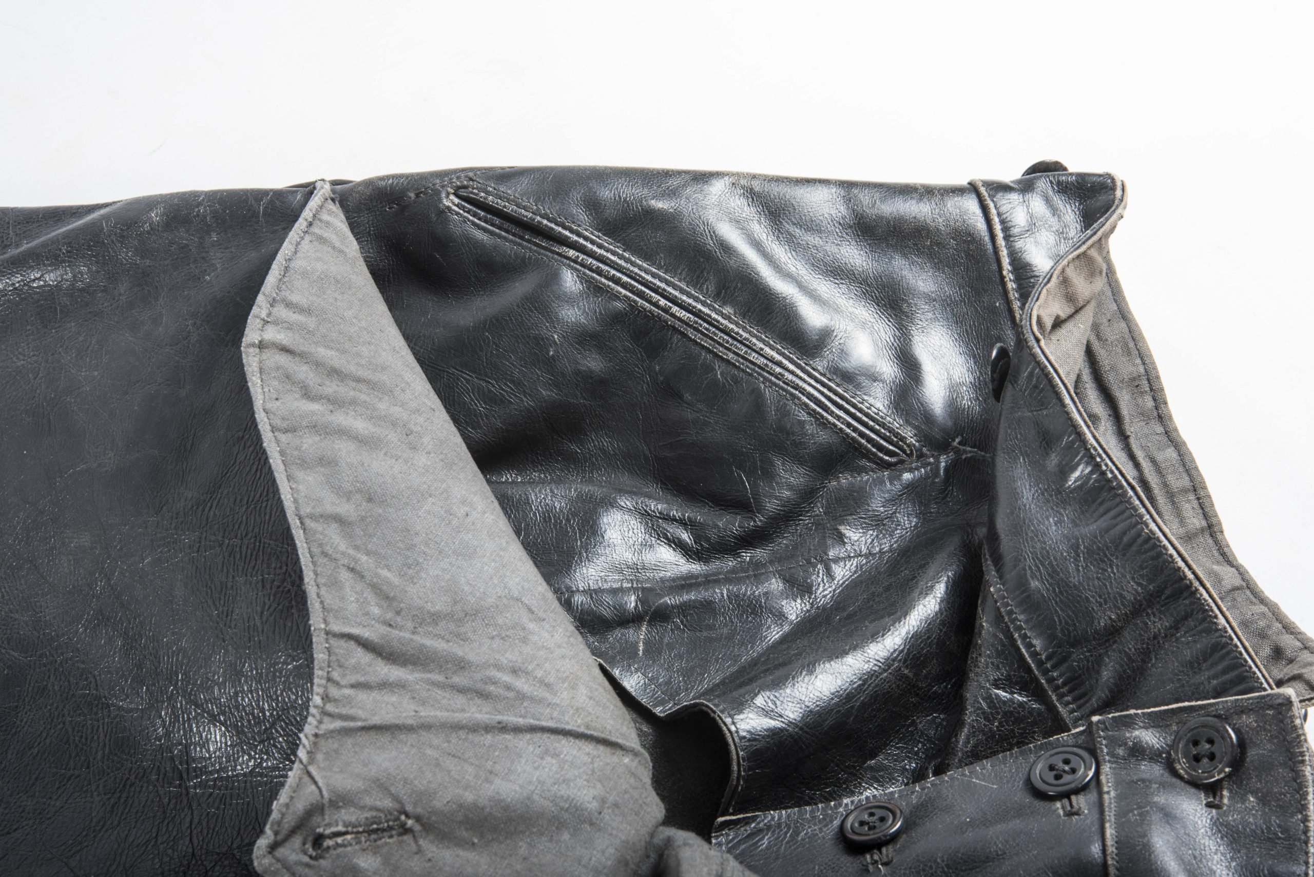 Rare Dutch leather motorcyclist breeches marked CM 1939 — image 5