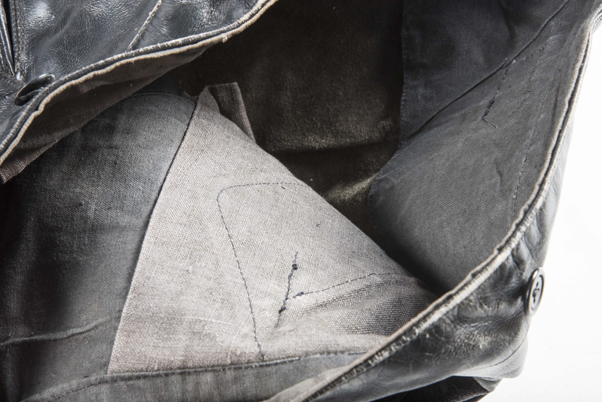 Rare Dutch leather motorcyclist breeches marked CM 1939 — image 8