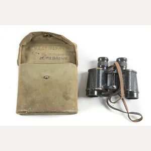 Named British P37 binoculars marked Taylor 1941 and case M.E.C.o …