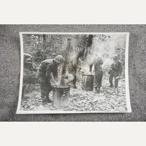 Press Photo; Normandy US Troops in muddy french battle