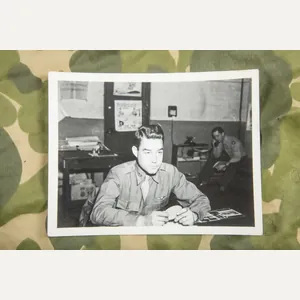 US Photograph: Flight briefing Captain with navigator wings